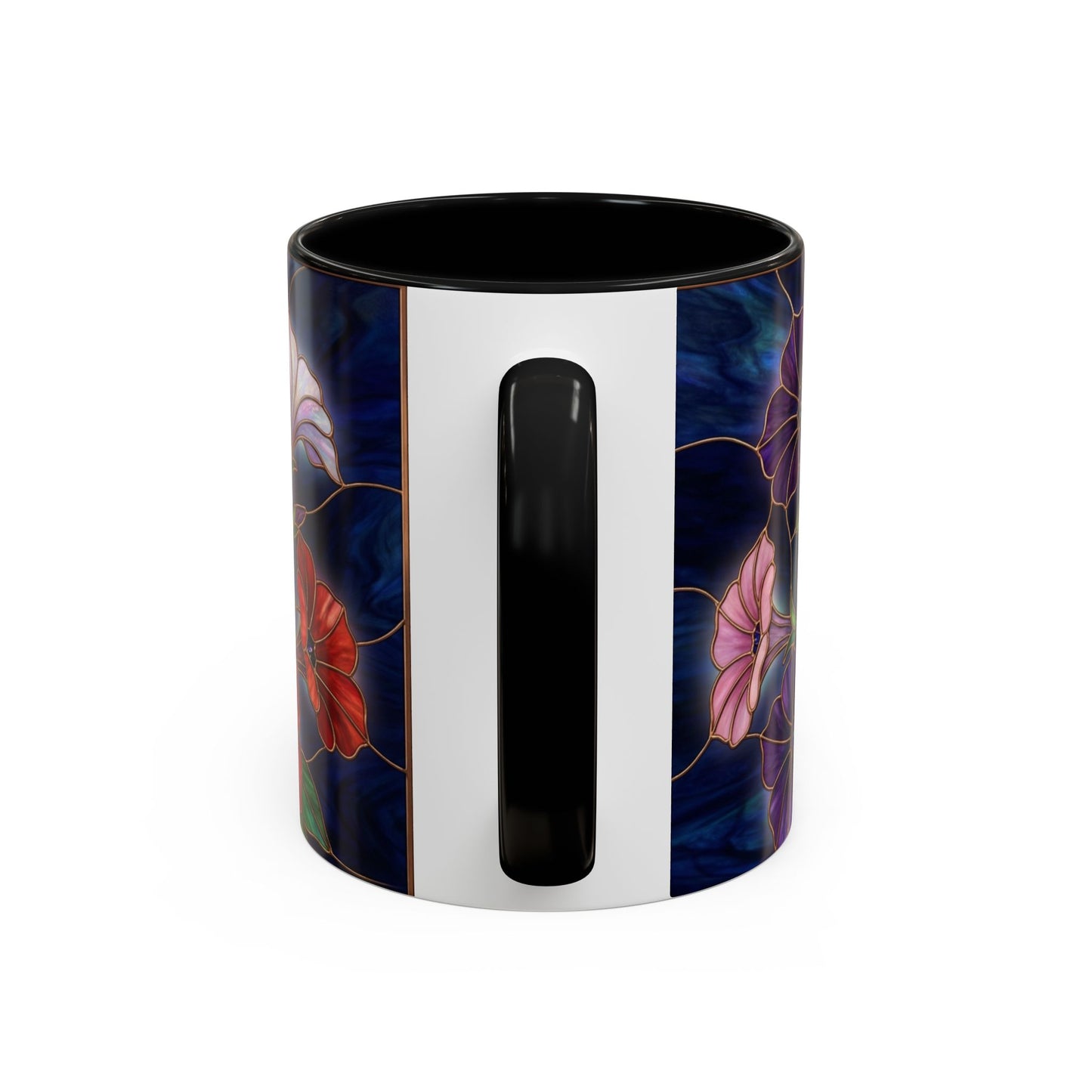 Petunia Floral Accent Coffee Mug – Stained-Glass  Design (11/15oz) - 14581