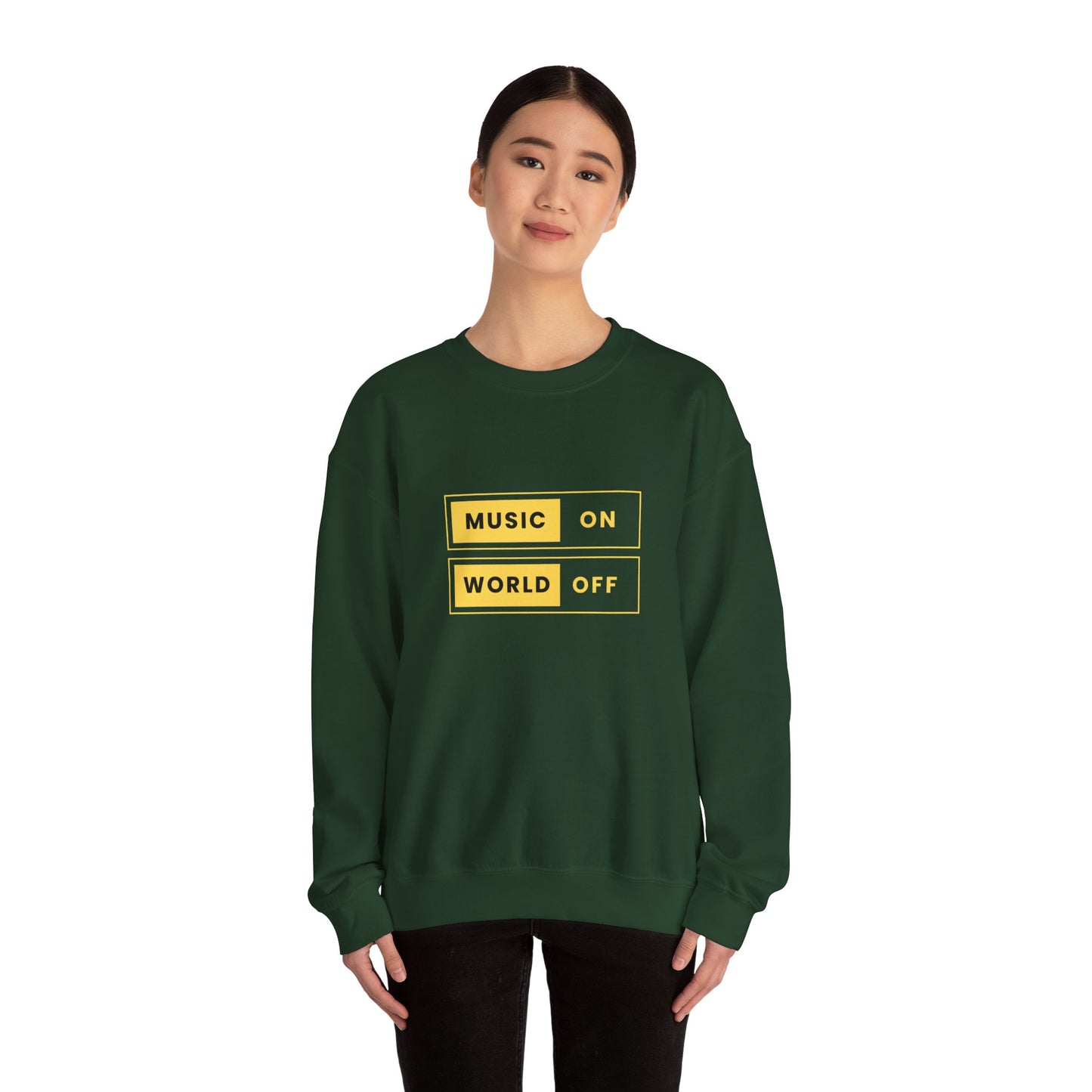 Music On, World Off - Unisex Heavy Blend™ Crewneck Sweatshirt - 10603