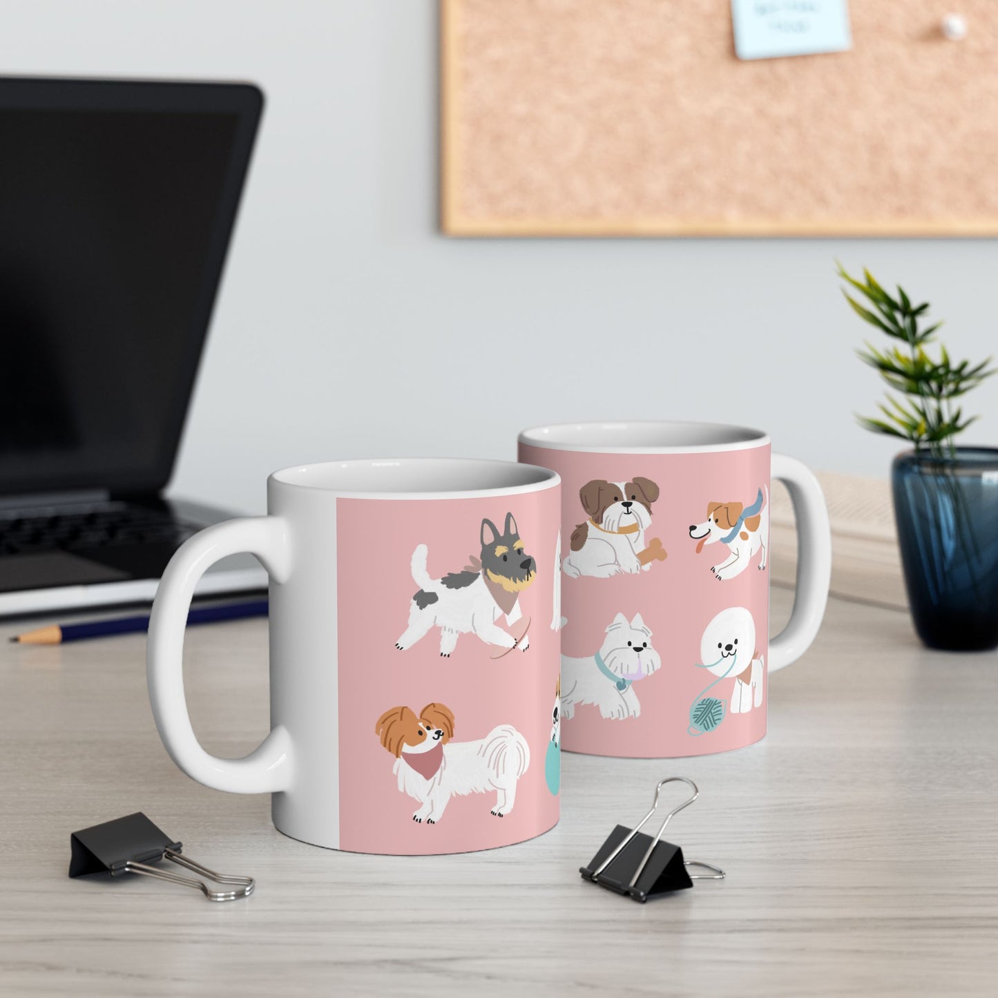 Cute Dog Lovers Ceramic Mug, Pet Owner Gift, Canine Lover Coffee Cup, Dog-Themed Drinkware, Animal Lover Present - 14165