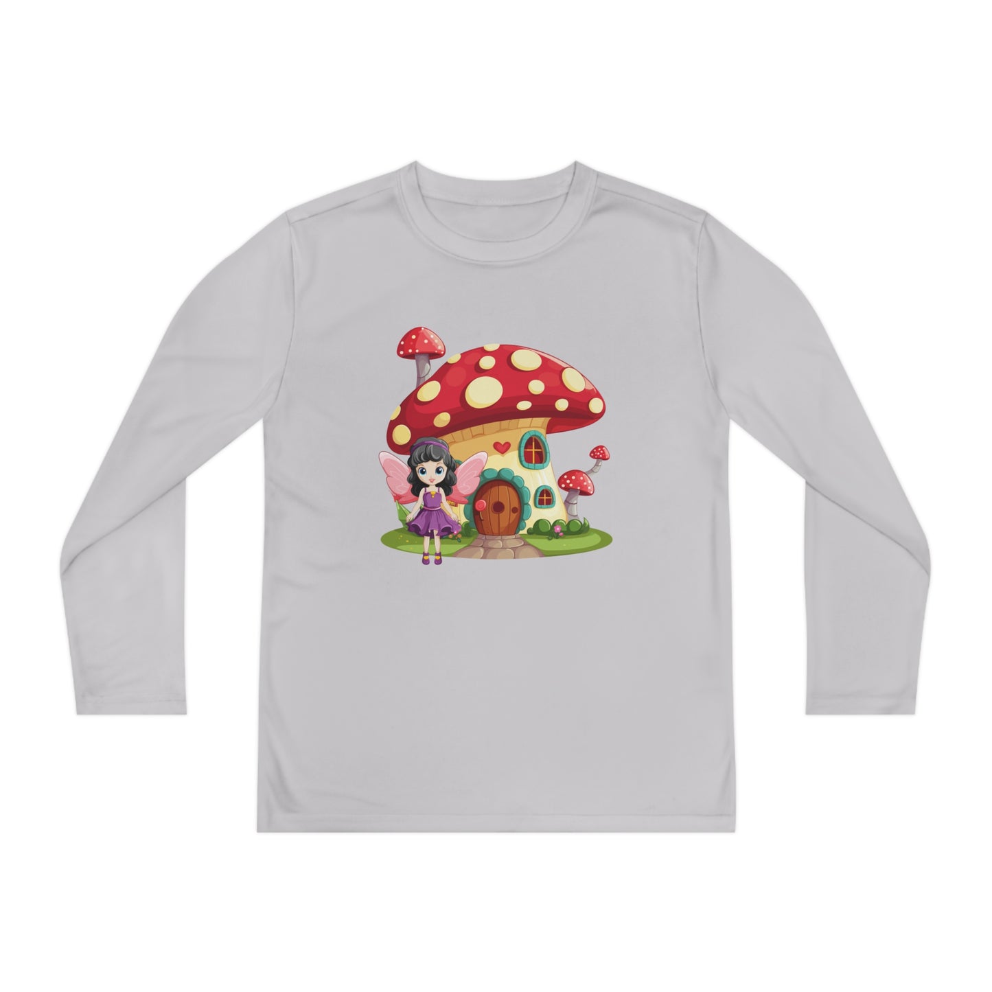 Fairy Mushroom House  - Youth Long Sleeve Competitor Tee