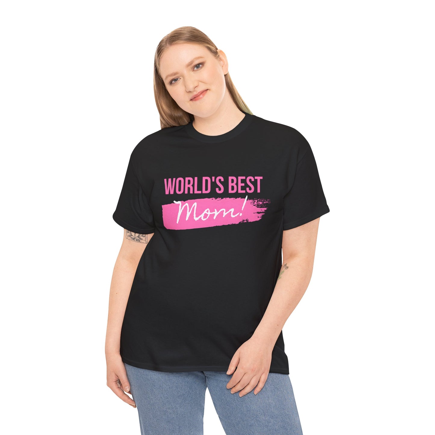 World’s Best Mom Shirt – Pink Brushstroke Mother’s Day Gift Tee - 14874