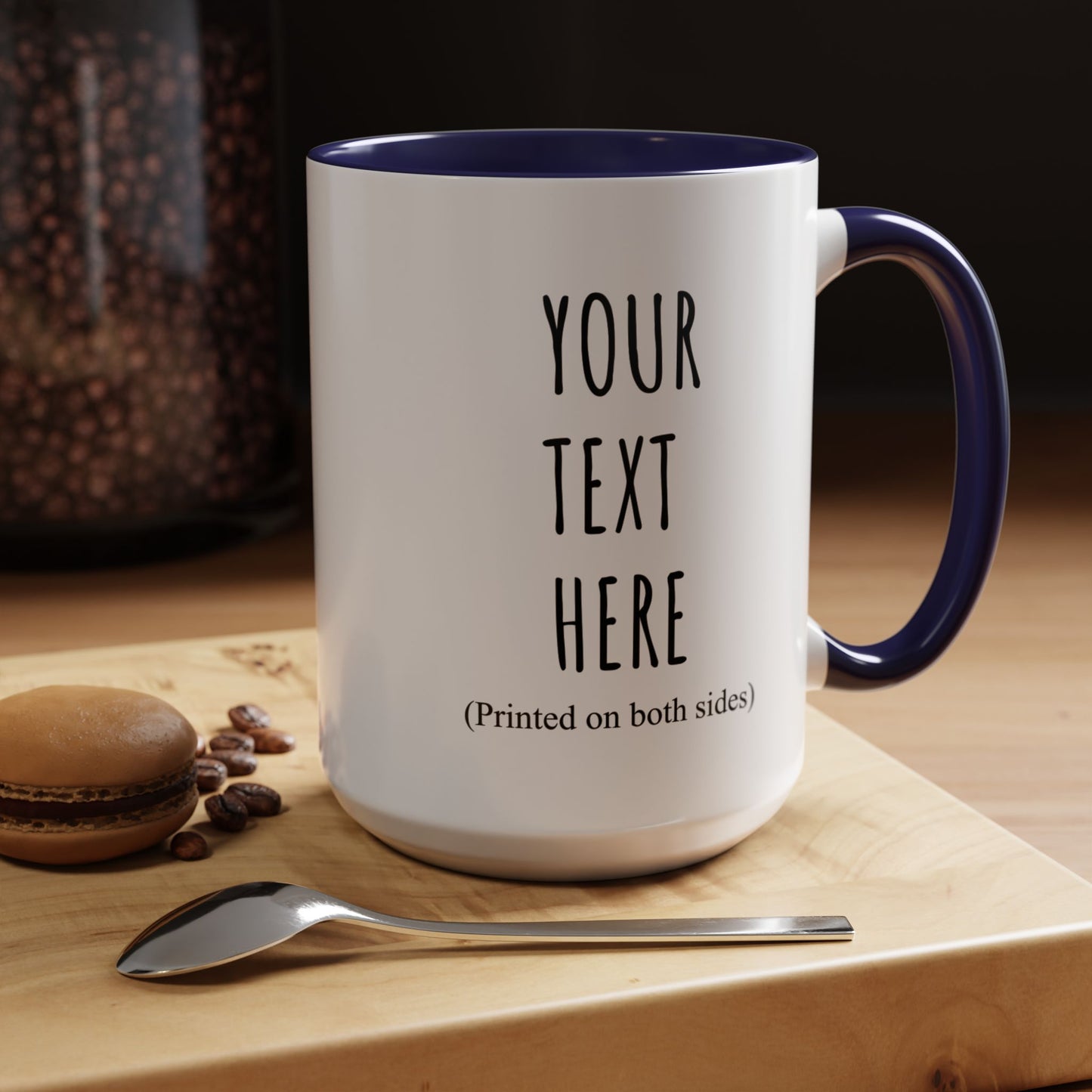 Personalized Accent Coffee Mug – Custom Text Printed Both Sides (11oz & 15oz) - 14676