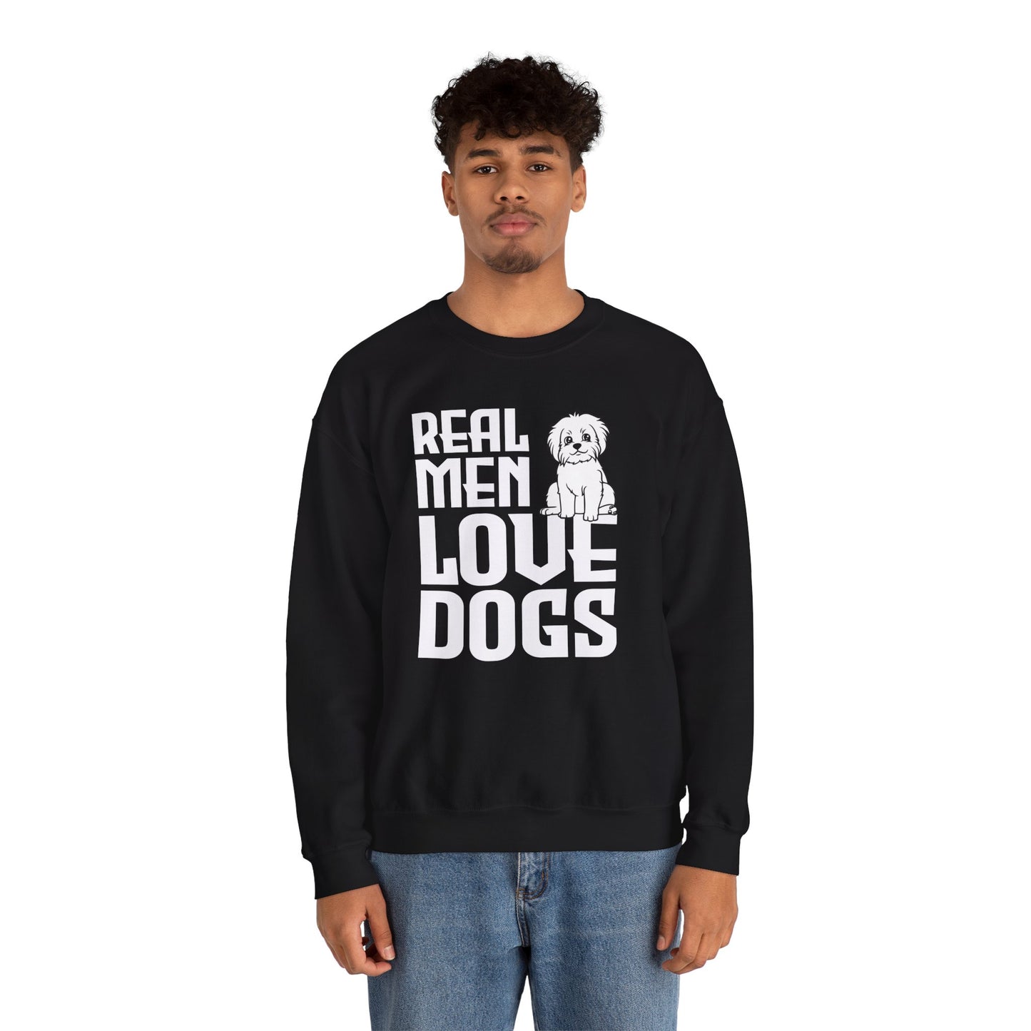 Real  Man Love Dogs - Unisex Heavy Blend™ Crewneck Sweatshirt