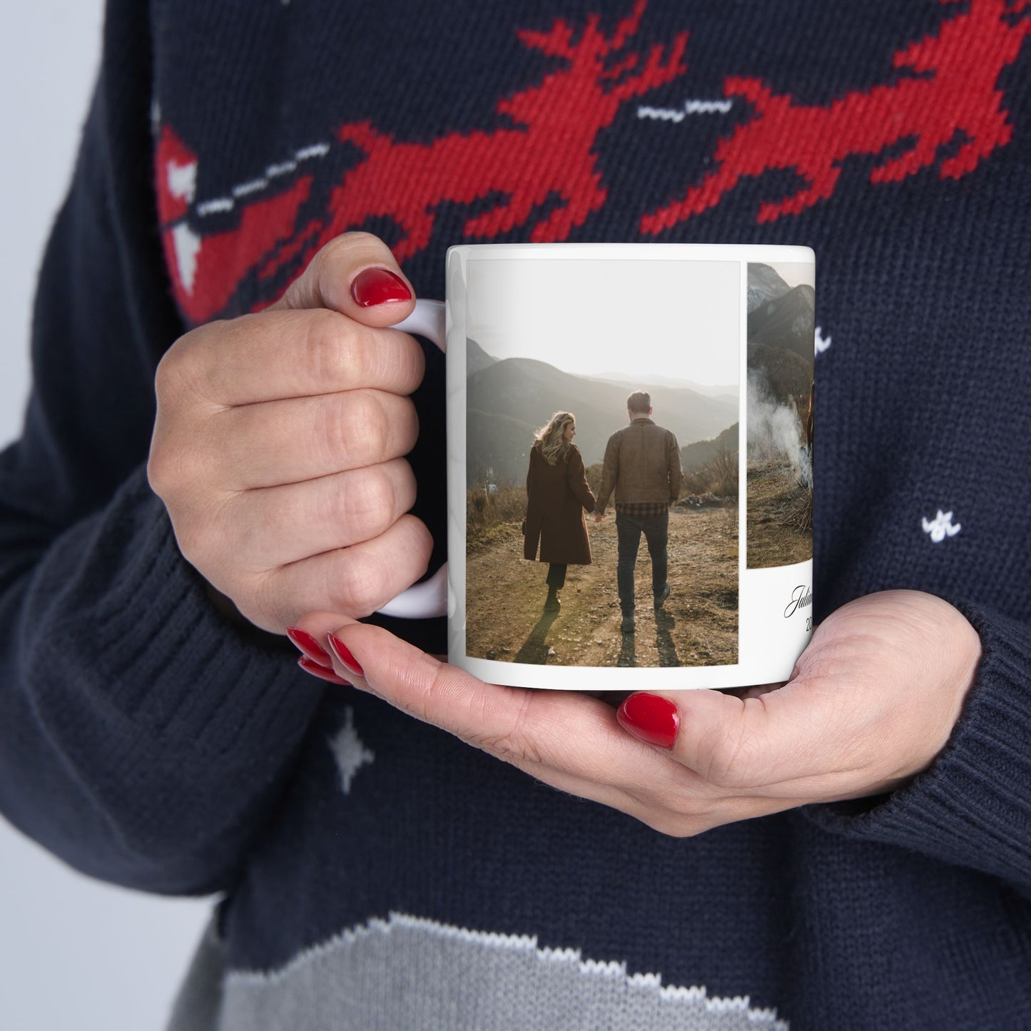 Julian & Tom, Couple's Photos, Customizable - Ceramic Mug, (11oz, 15oz) - 11030
