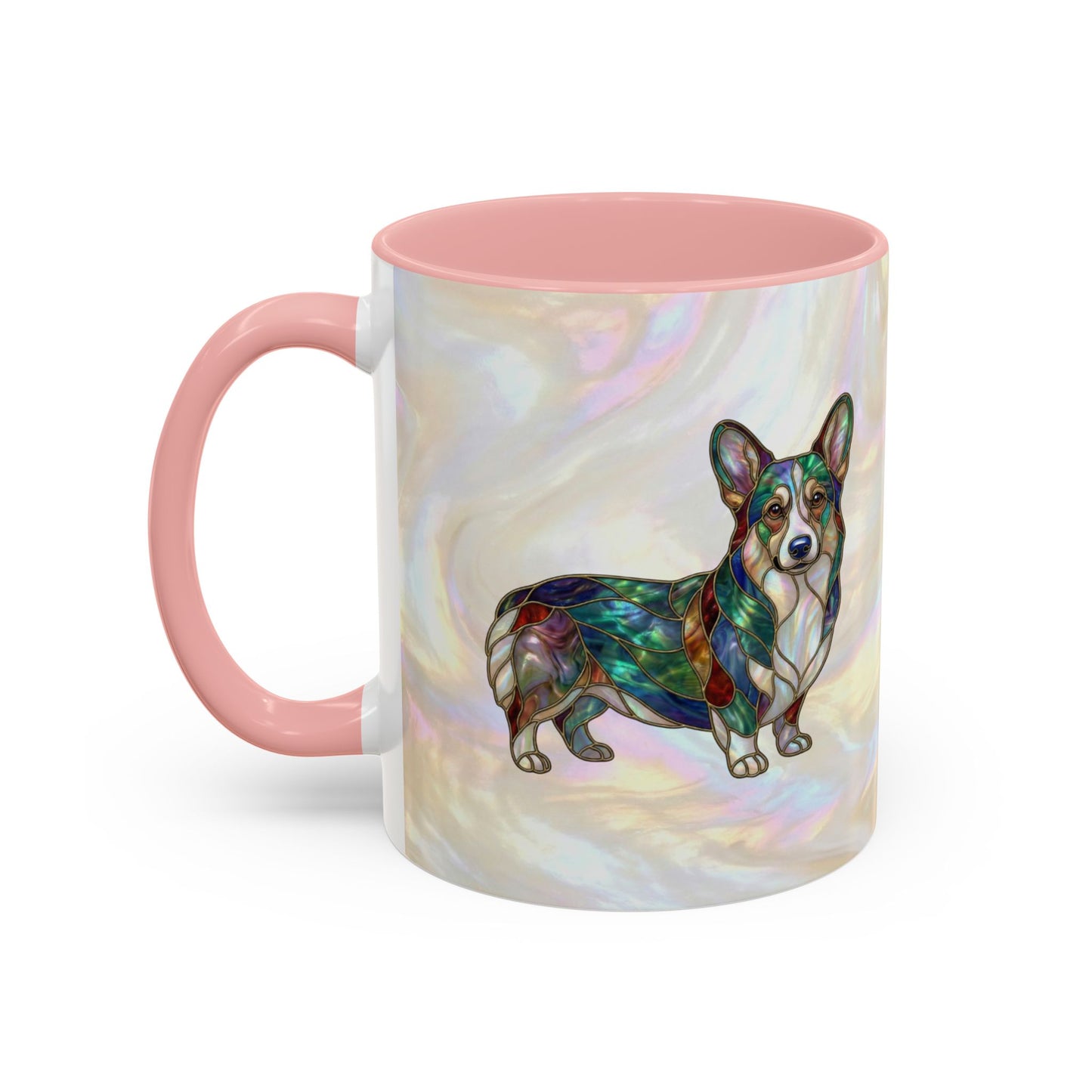 Corgi Accent Coffee Mug -Stained Glass Style (11/15oz) - 14627