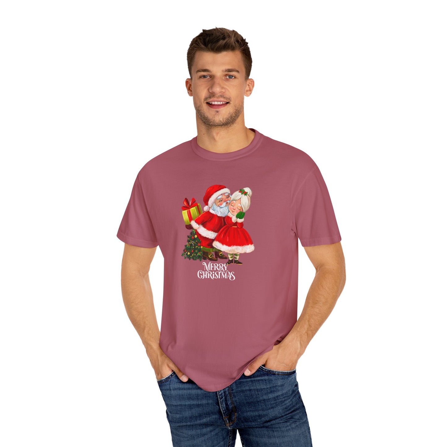 Santa & His Partner - Unisex Garment-Dyed T-shirt - 10025