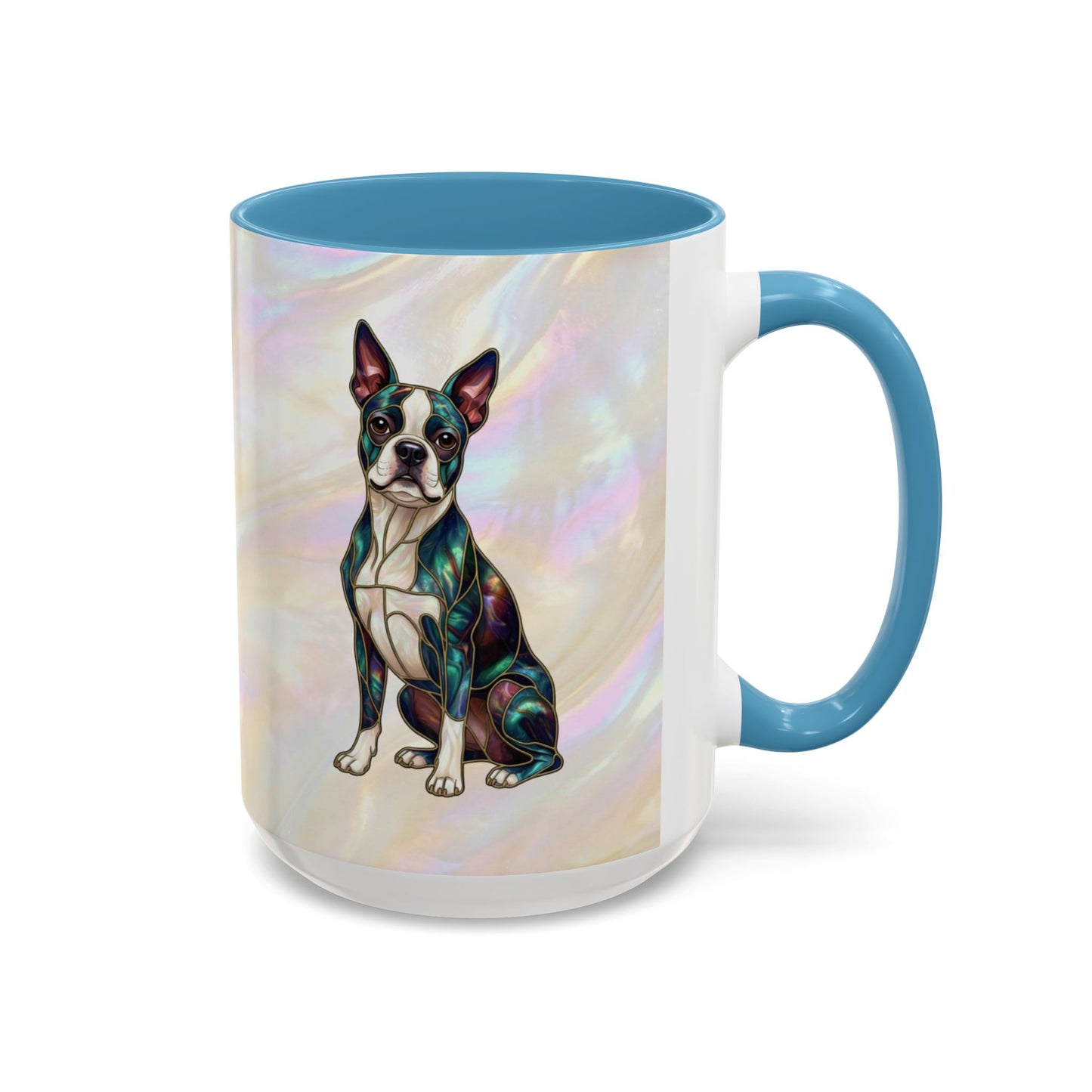Boston Terrier Accent Coffee Mug — Stained Glass Design (11/15 oz) - 14620