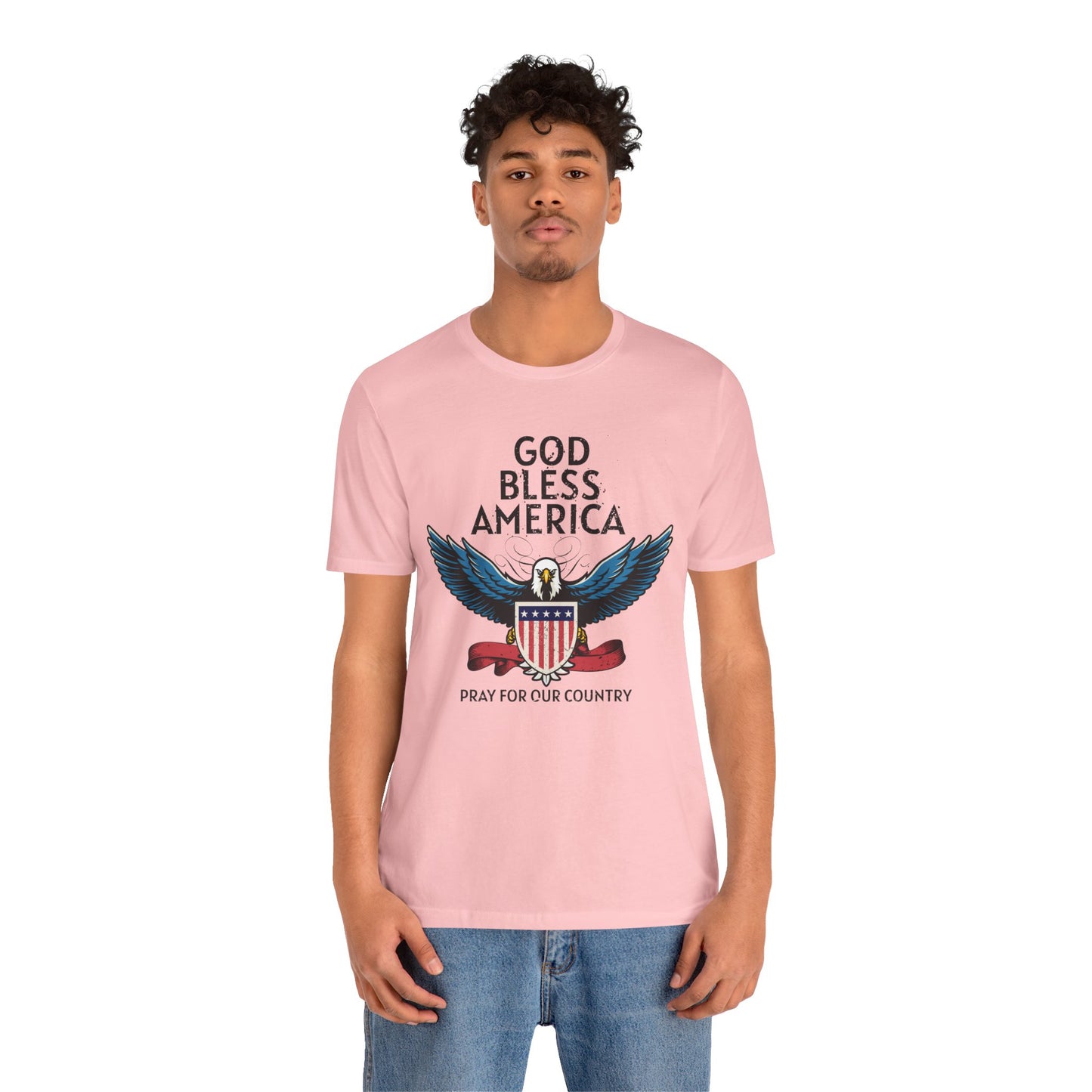 God Bless America Unisex Tee | Patriotic Shirt, American Eagle Design, Casual Wear, Independence Day, Gifts for Veterans - 13786