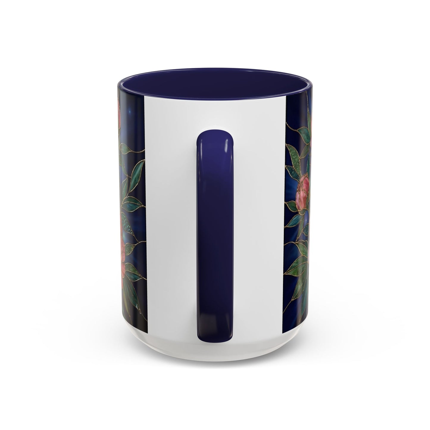 Peony Floral Coffee Mug — Stained Glass Design (11/15oz) -14580