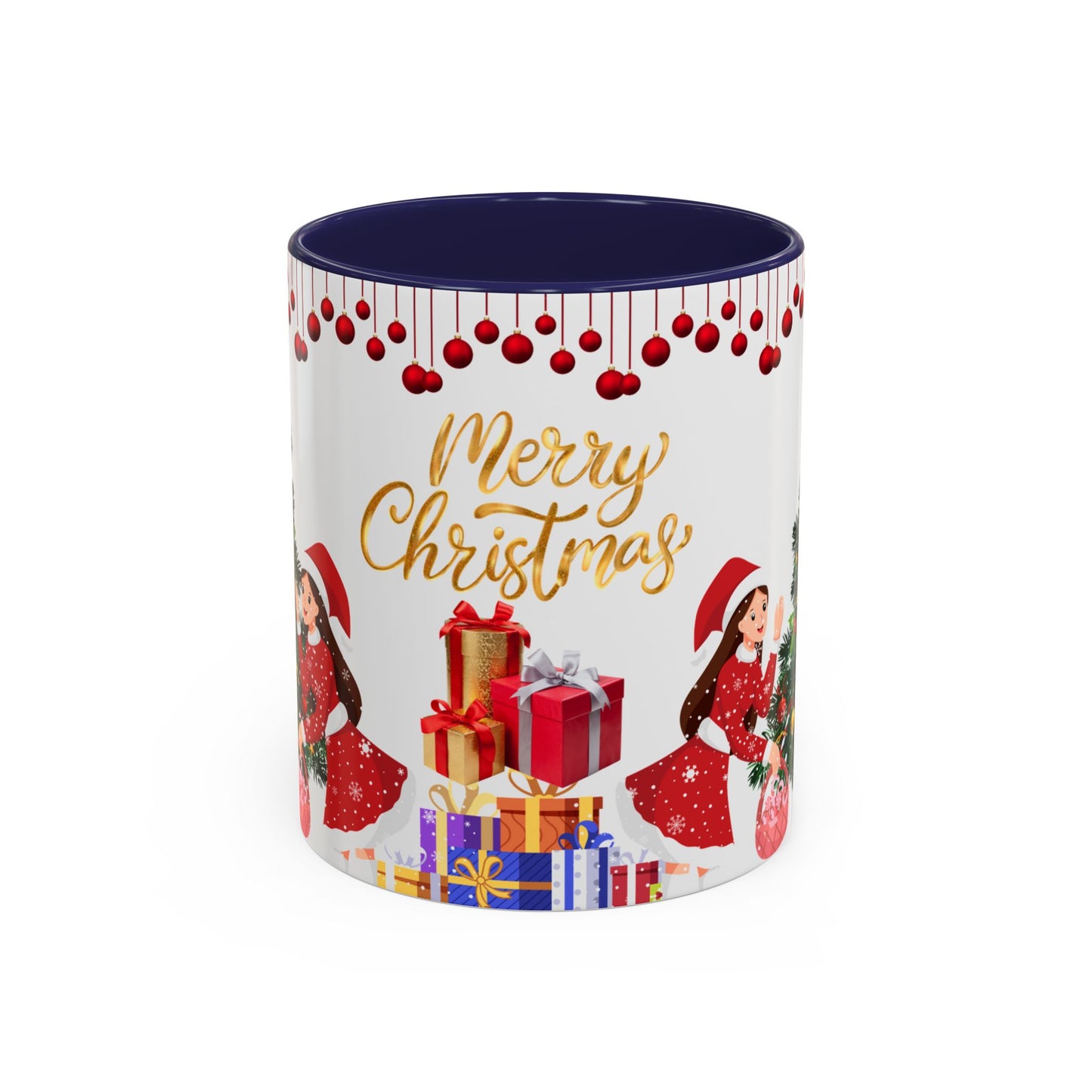 Merry Christmas - Accent Coffee Mug (11, 15oz)