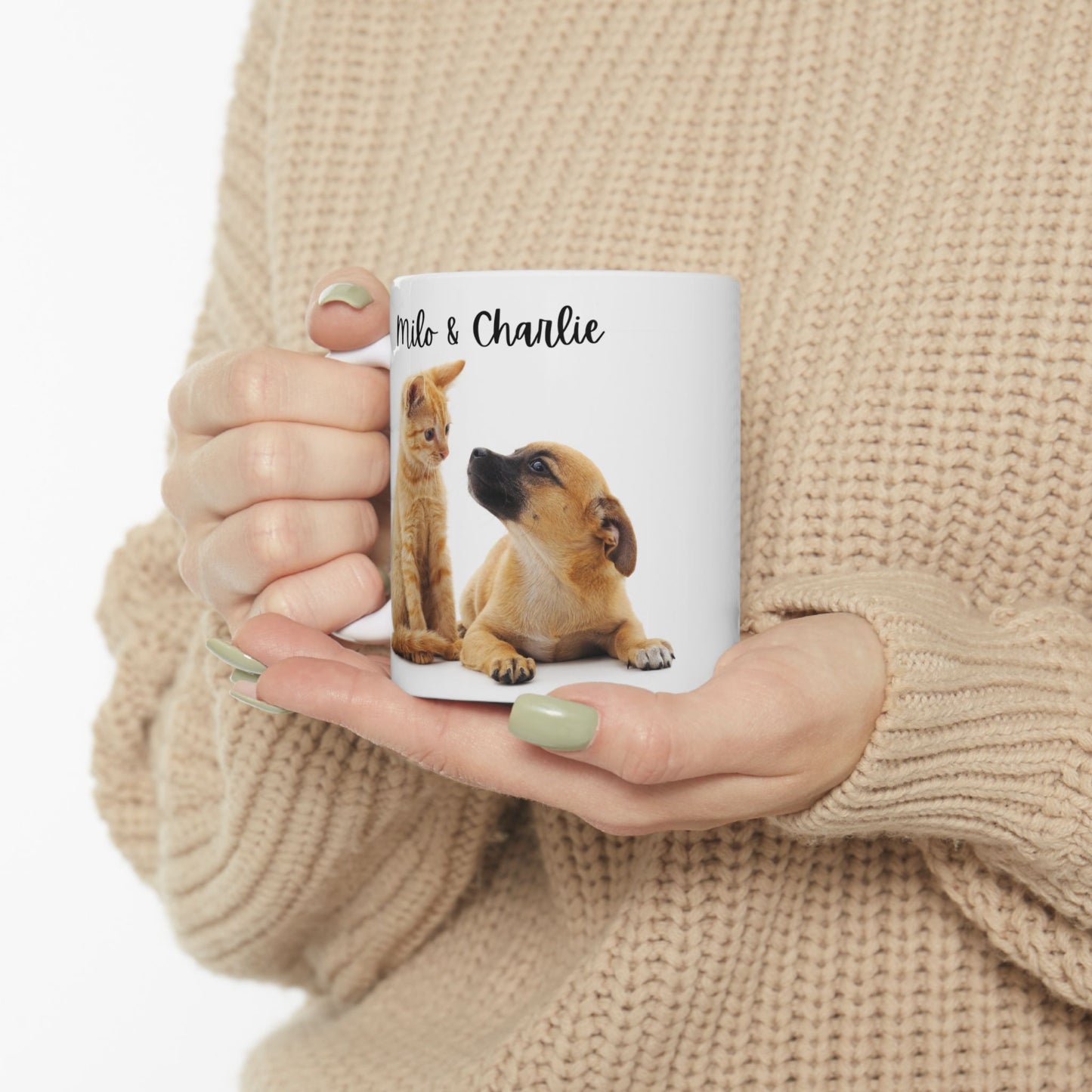 Personalized Pet Lover Ceramic Mug - Custom Dog & Cat Gifts, Animal Coffee Cup, Unique Present for Pet Owners - 14210