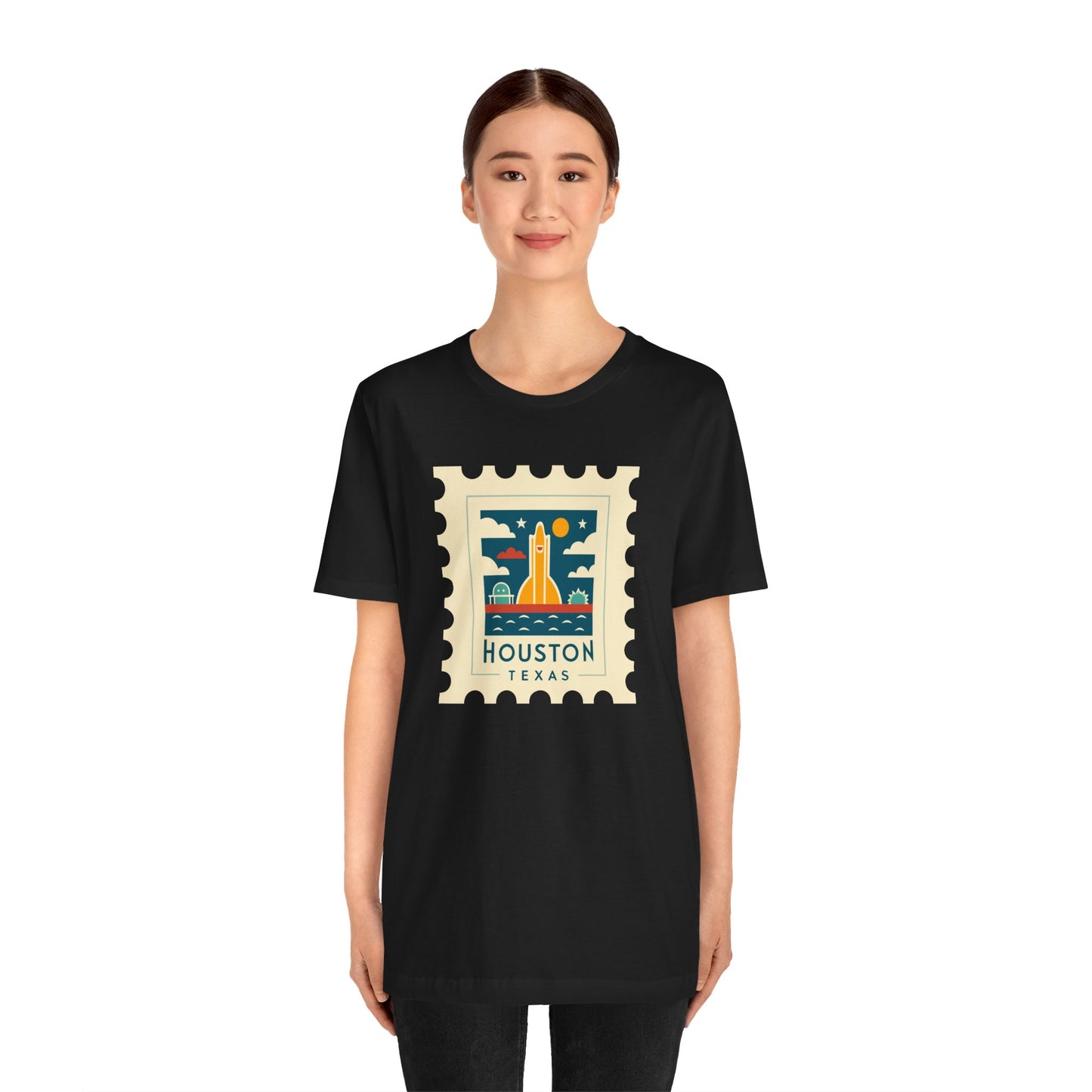 Houston Texas Retro Stamp Unisex Tee - Graphic T-Shirt for Casual Wear - 12143