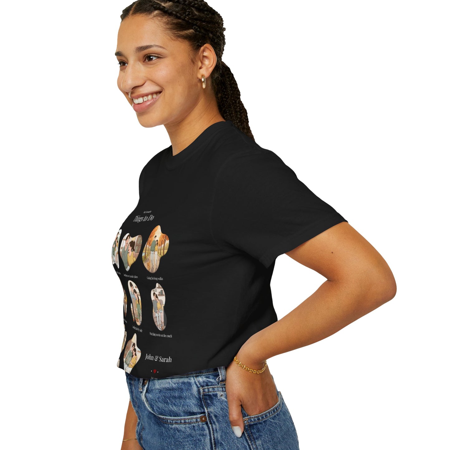 Our Favourite Things to Do Together – Personalised Valentine’s Illustration T-Shirt Gift - 14721