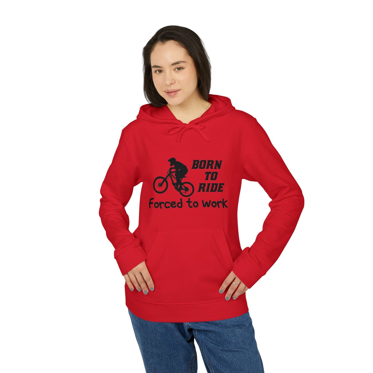 Born To Ride, Forced To Work - Adidas Unisex Fleece Hoodie