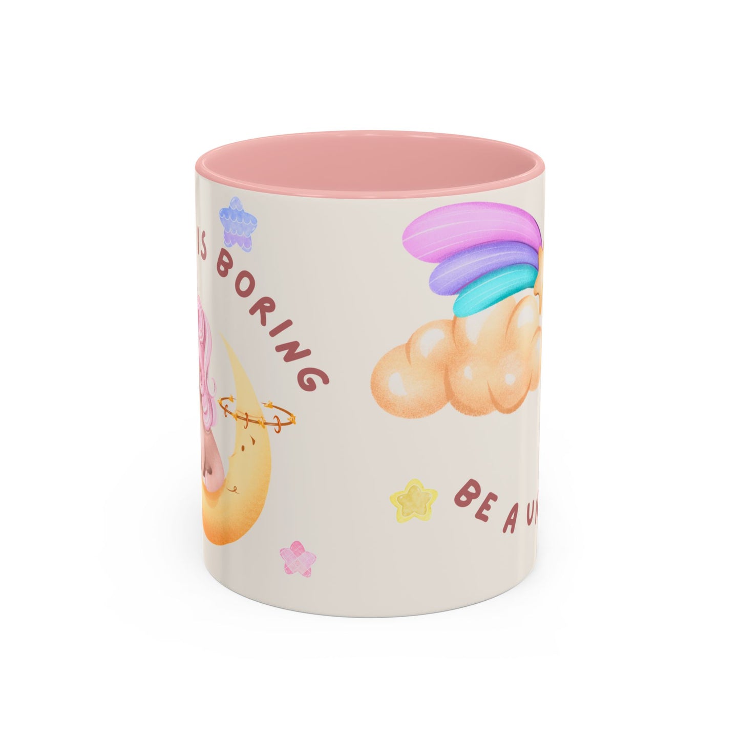 Normal is Boring, Be A Unicorn - Accent Coffee Mug (11, 15oz) - 11084