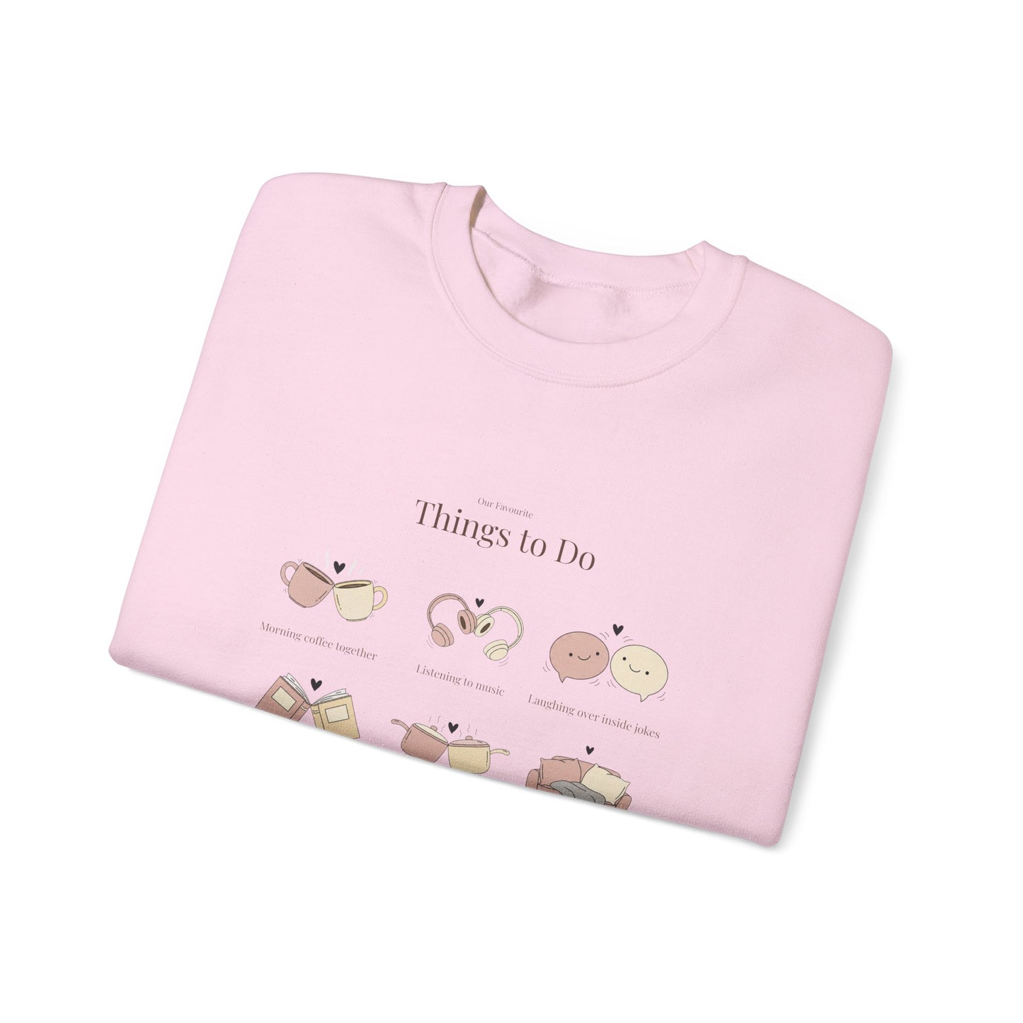 Our Favourite Things to Do Together – Personalised Illustration Crewneck Sweatshirt | Valentine’s Gift - 14726