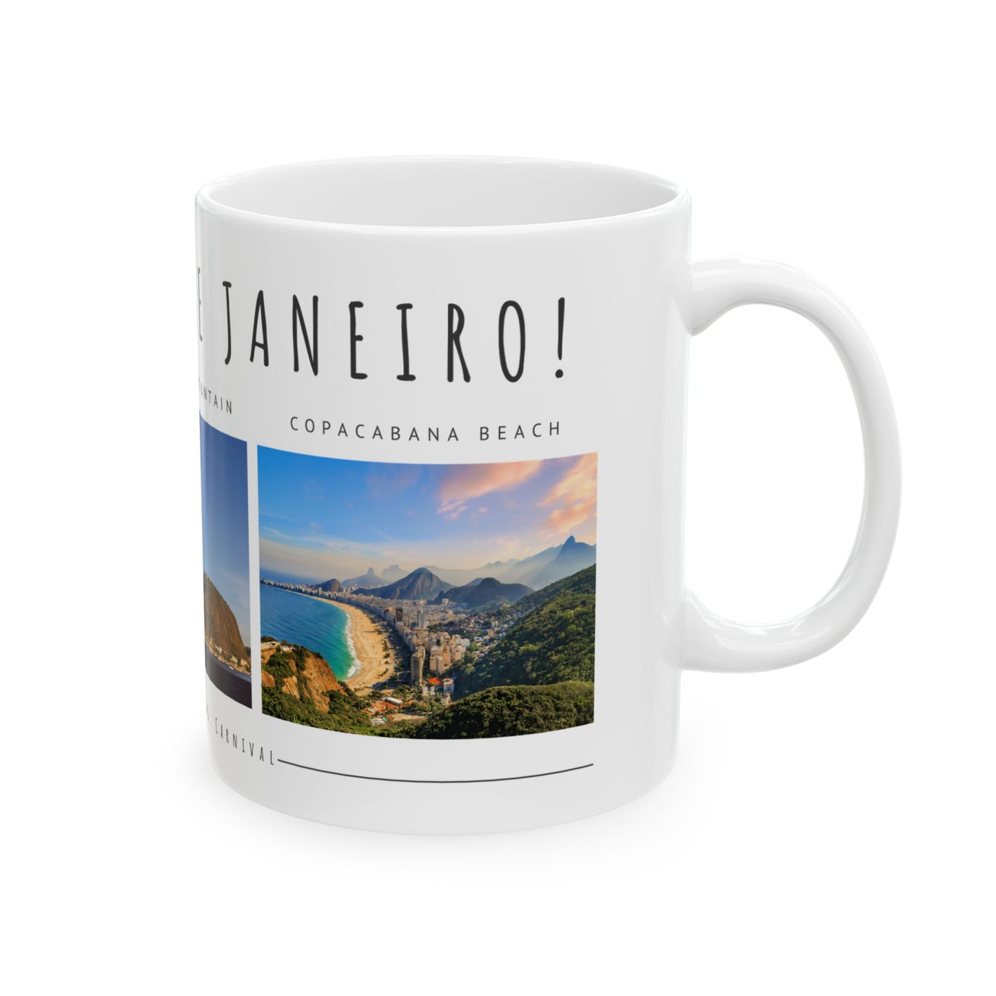 Hello Rio de Janeiro, Ceramic Mug - Explore Iconic Landmarks, Perfect Gift for Travelers & Adventurers - 12010