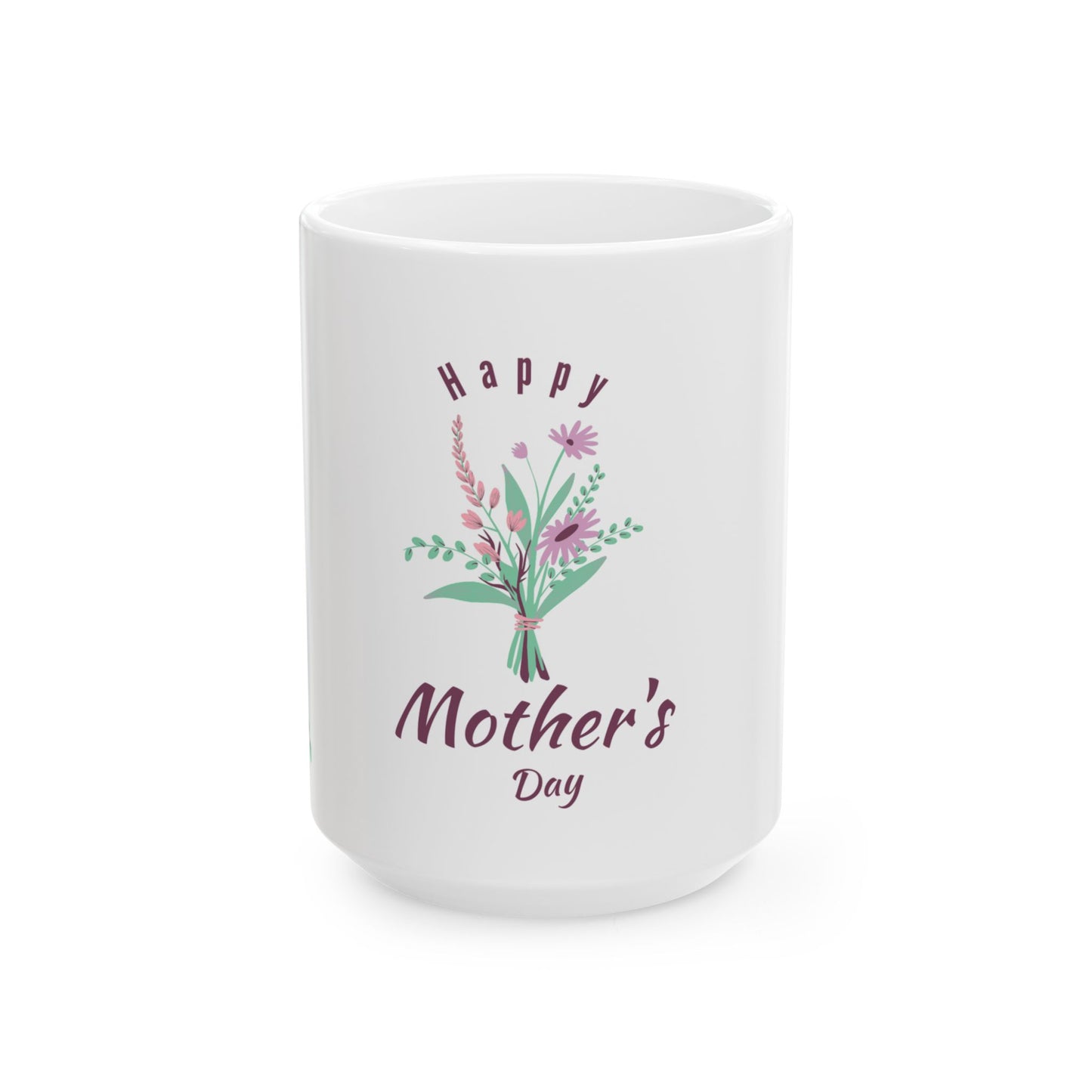 Happy Mother's Day Floral Ceramic Mug - Perfect Gift for Mom - 12582