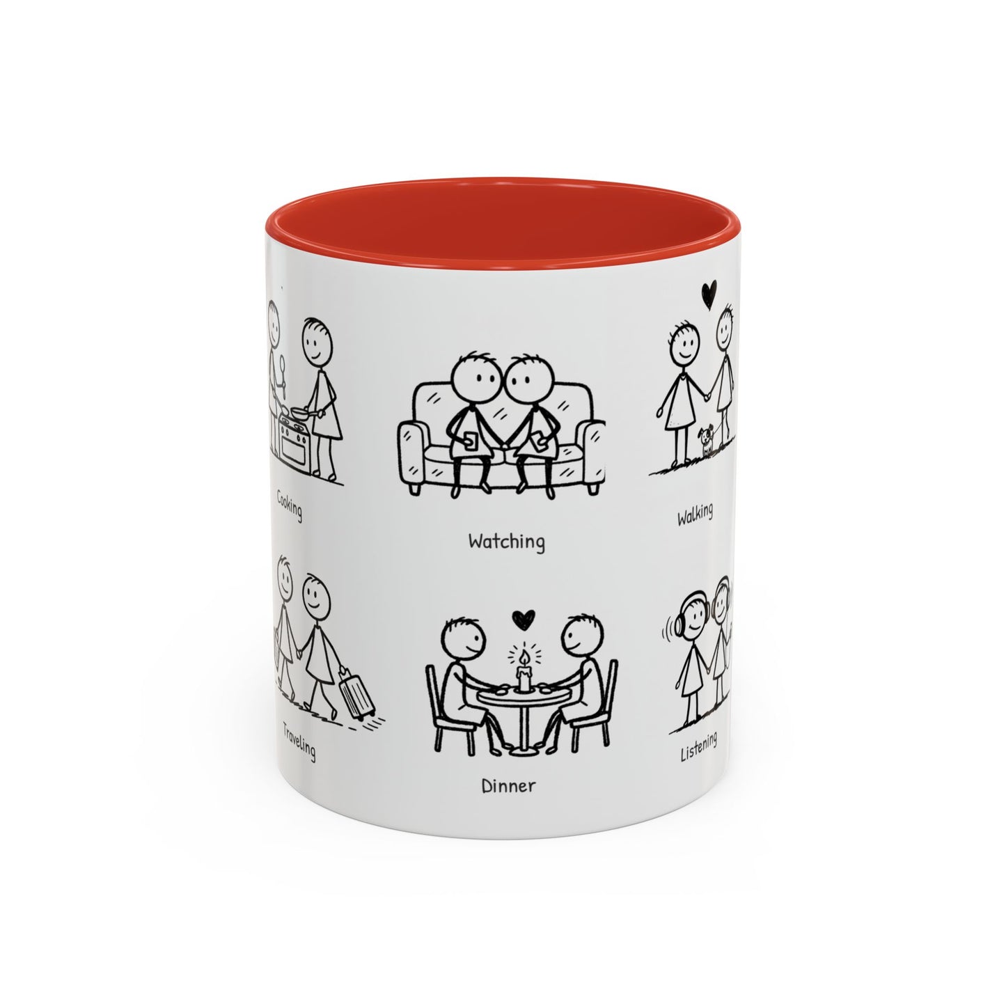 Our Favorite Things to Do Valentine’s Mug – Cozy Couples Illustrated Accent Coffee Mug - 14705