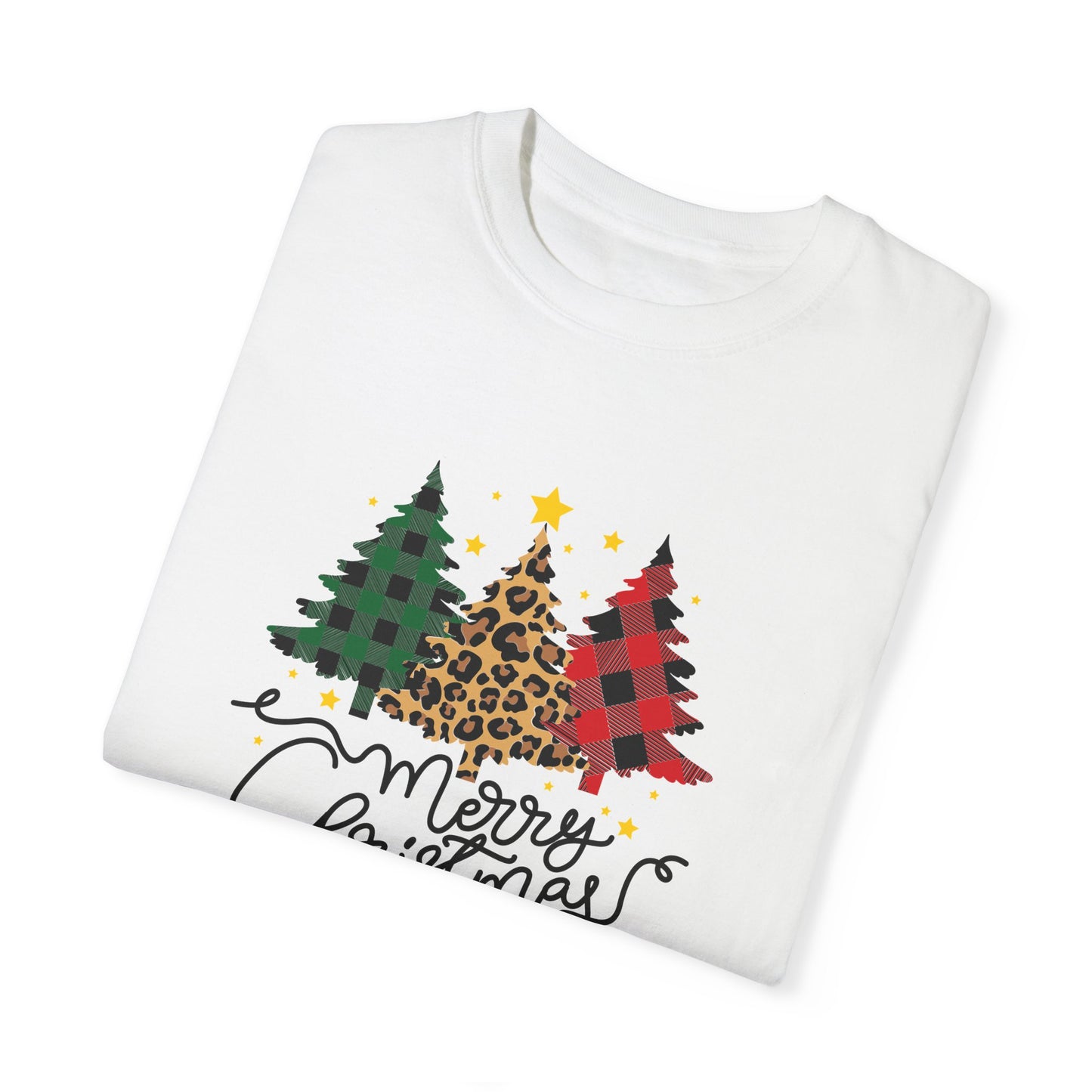 Merry Christmas, Trees - Unisex Garment-Dyed T-shirt - 10199