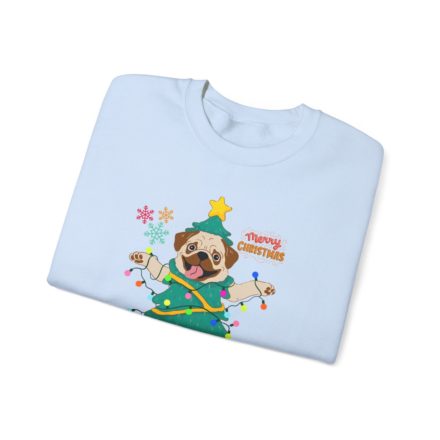 Pug, Merry Christmas - Unisex Heavy Blend™ Crewneck Sweatshirt - 10307