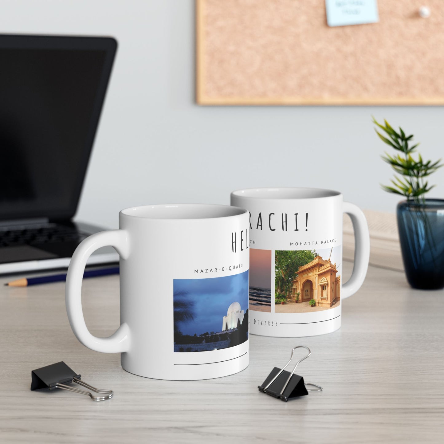 Hello Karachi Ceramic Mug - Coastal Beach Views, Perfect Gift for Travelers - 12214