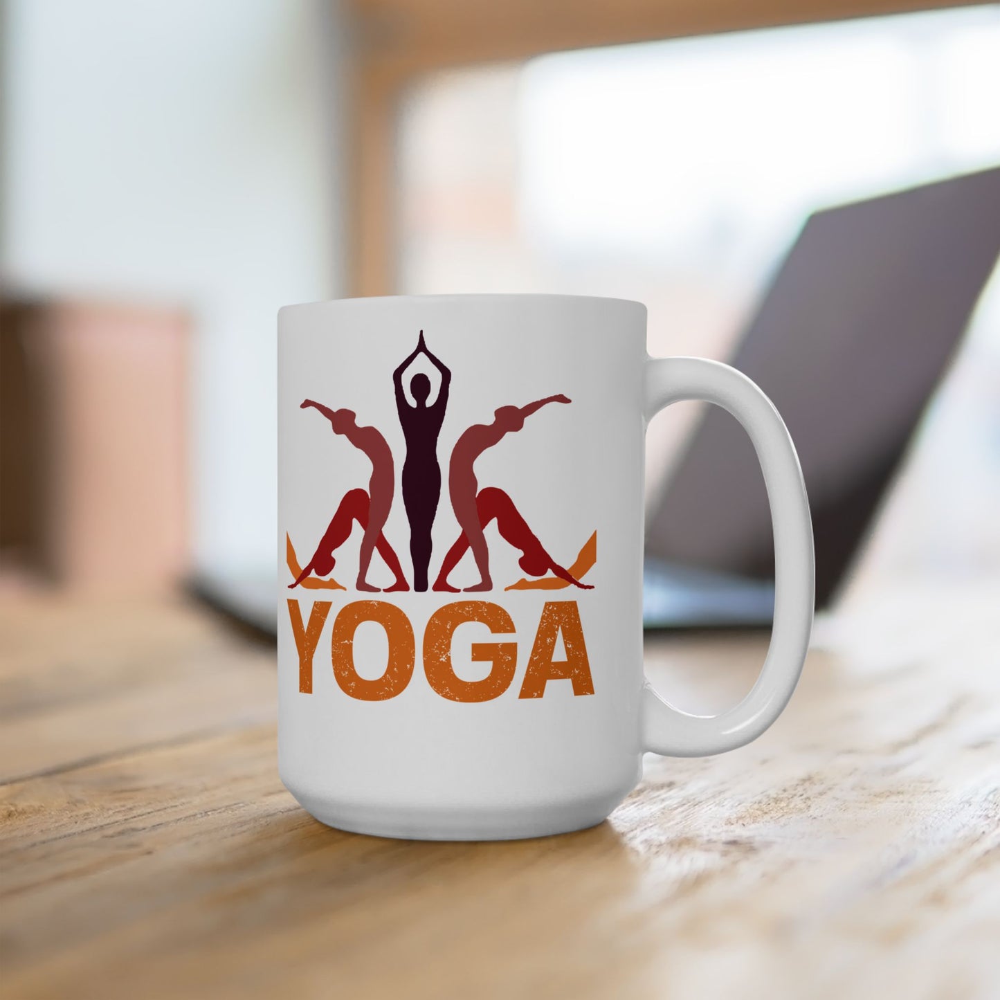 Yoga Ceramic Mug - Perfect for Mindfulness Moments, Gift for Yogis, 11oz & 15oz - 13151