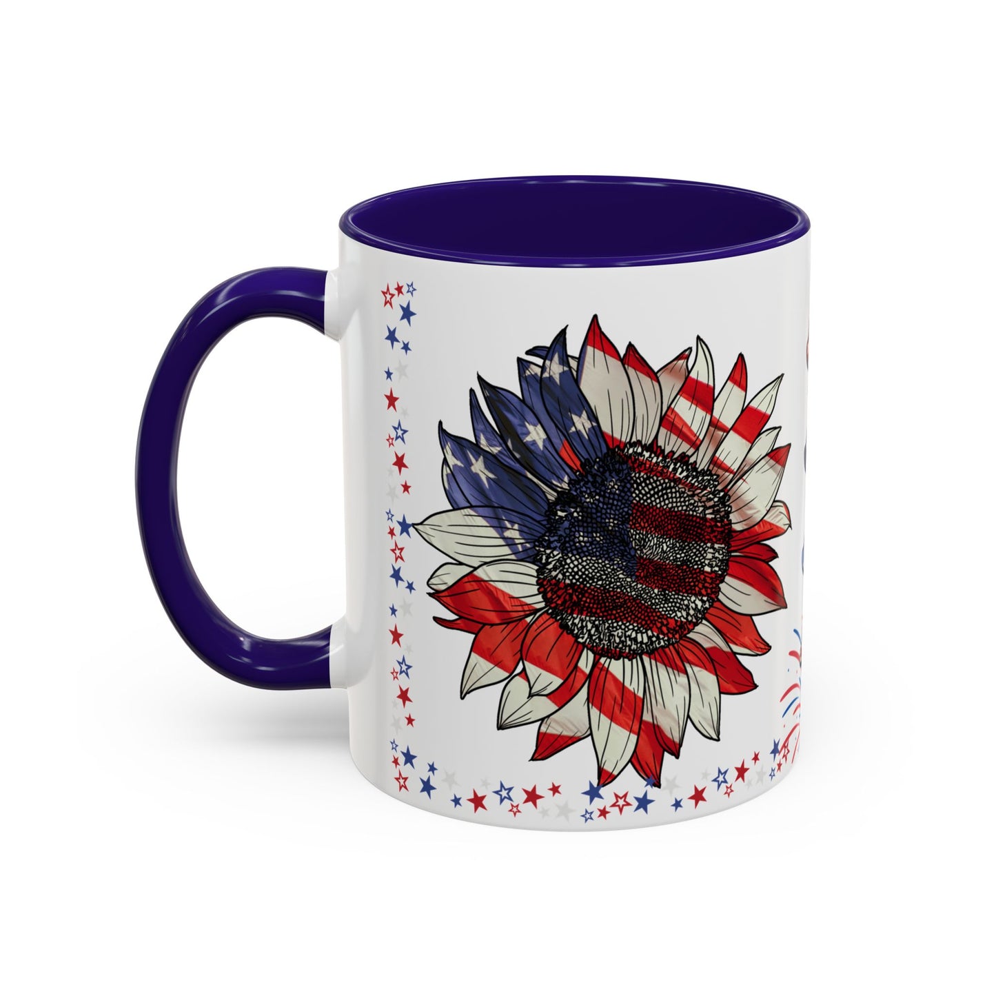 July 4, Red & Blue, Colorful Mugs, 11oz - 10590