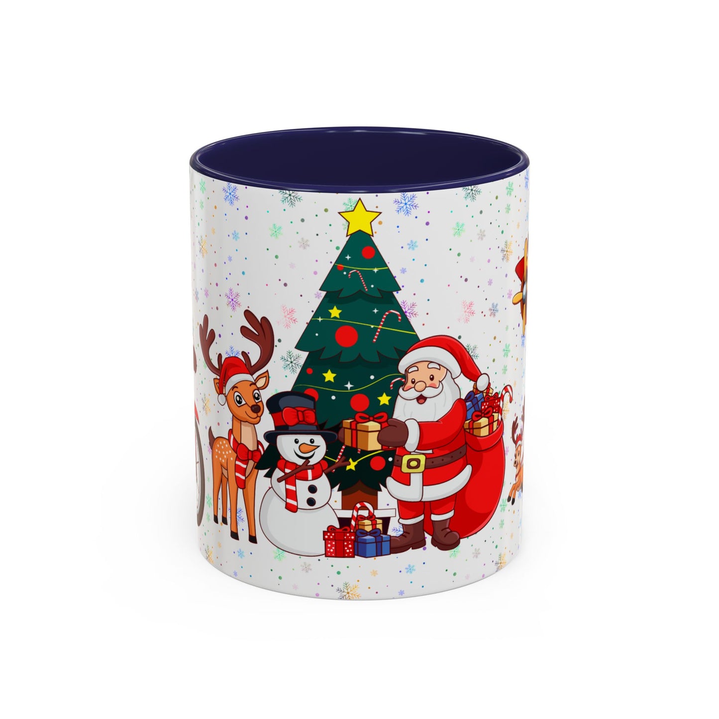 Christmas Party, Santa, Snowman & Reindeer - Accent Coffee Mug (11, 15oz) - 10429