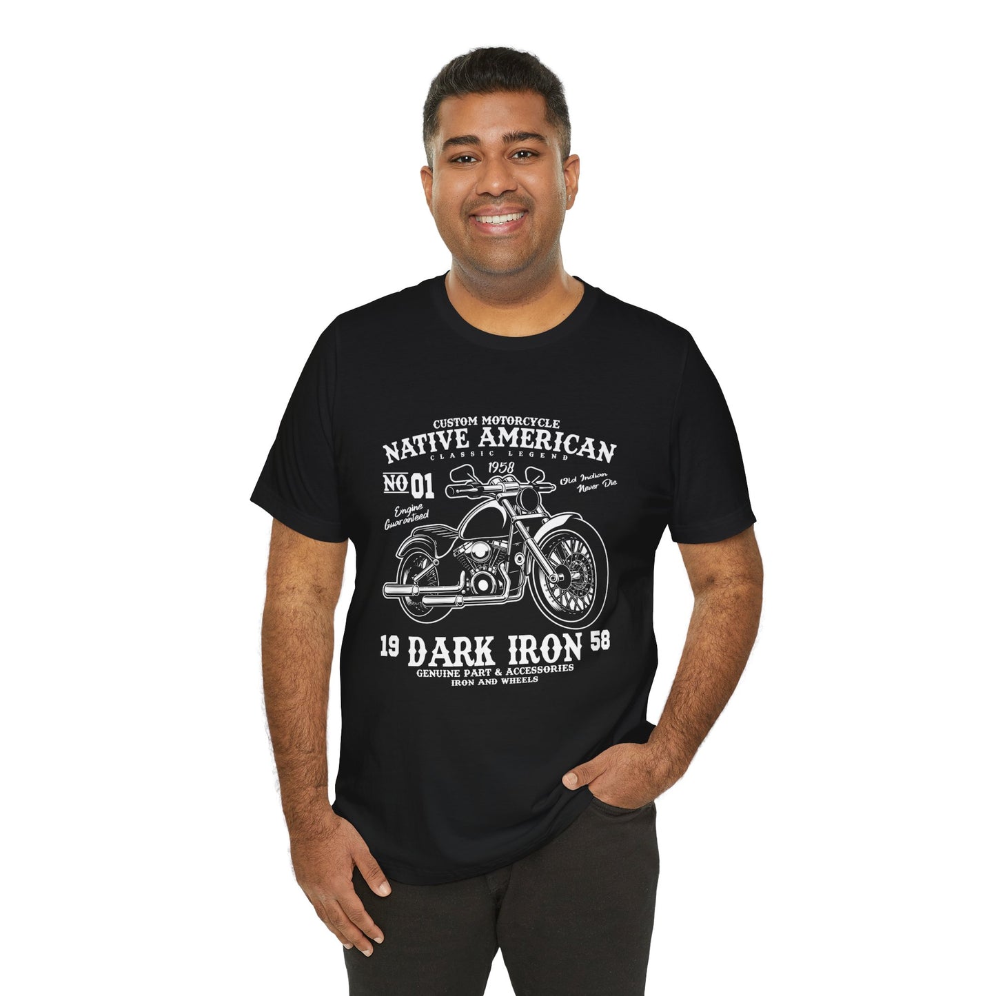 Custom Motorcycle, Native American - Unisex Jersey Short Sleeve Tee