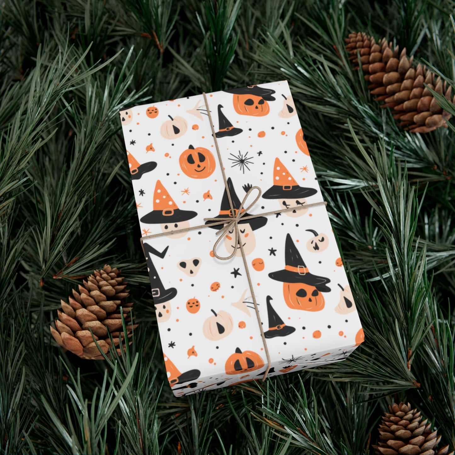Pumpkin Wearing a Black Hat - Gift Wrap Papers - 13851