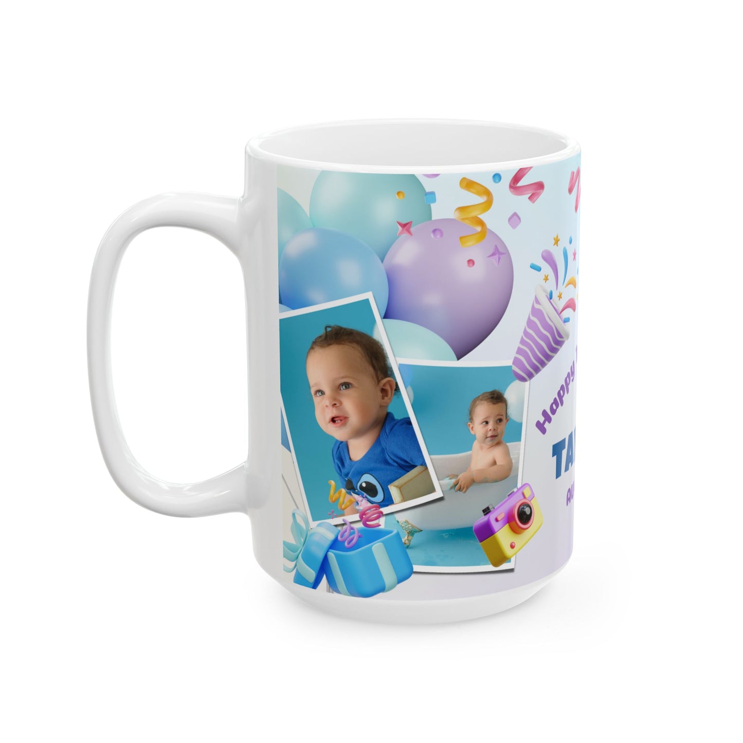 Personalized Birthday Mug for Kids, Custom Photo Cup, Gift for Birthday Celebration, Unique Child’s Mug, Party Favor - 13971