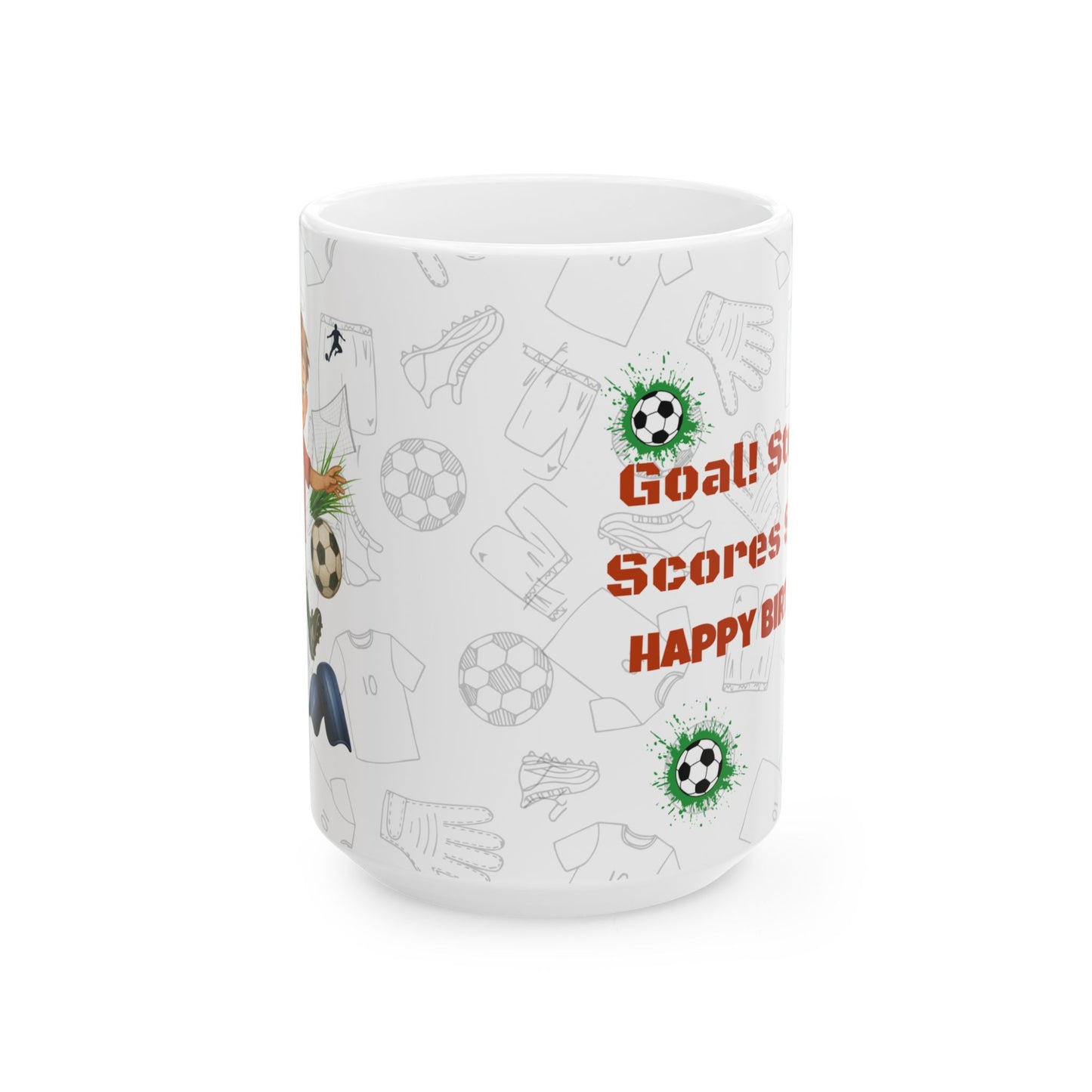 Happy Birthday Stephan!, Personalized, 7th, Soccer-Themed Ceramic Mug for Sports Lovers, Celebrate Birthdays, Goal Scoring Gifts - 14215