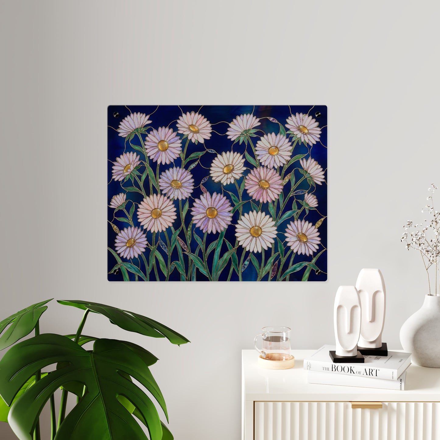 Aster Field Acrylic Wall Art Panel — Floral Home Décor - 14607
