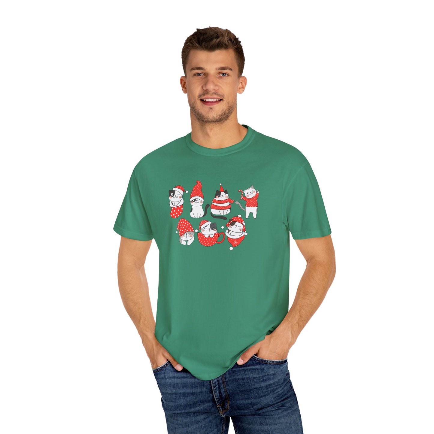 Christmas Cats - Unisex Garment-Dyed T-shirt - 10077