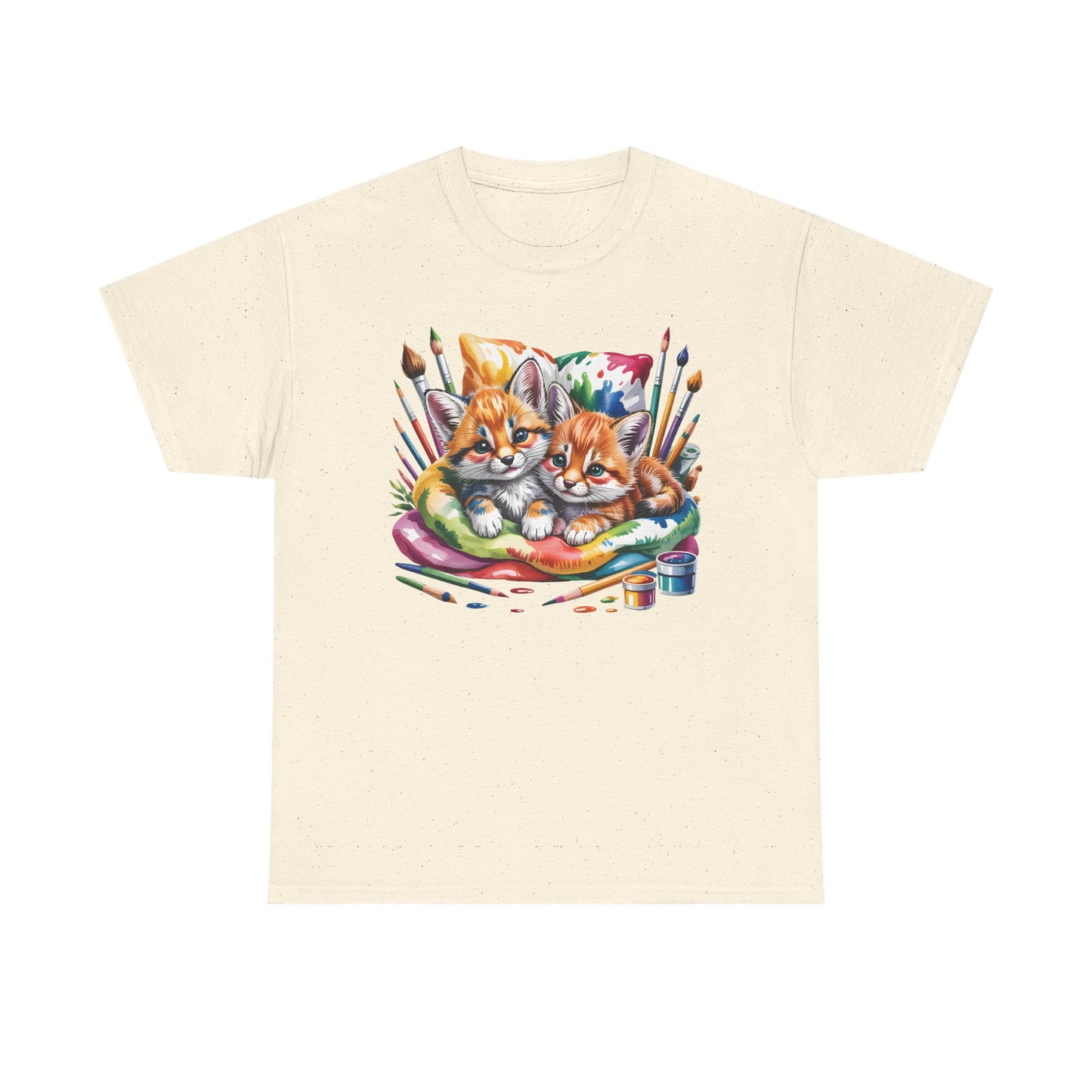 Artist Kittens T-Shirt — Cute Painting Cats Graphic Tee, Cat Lover Gift - 14866