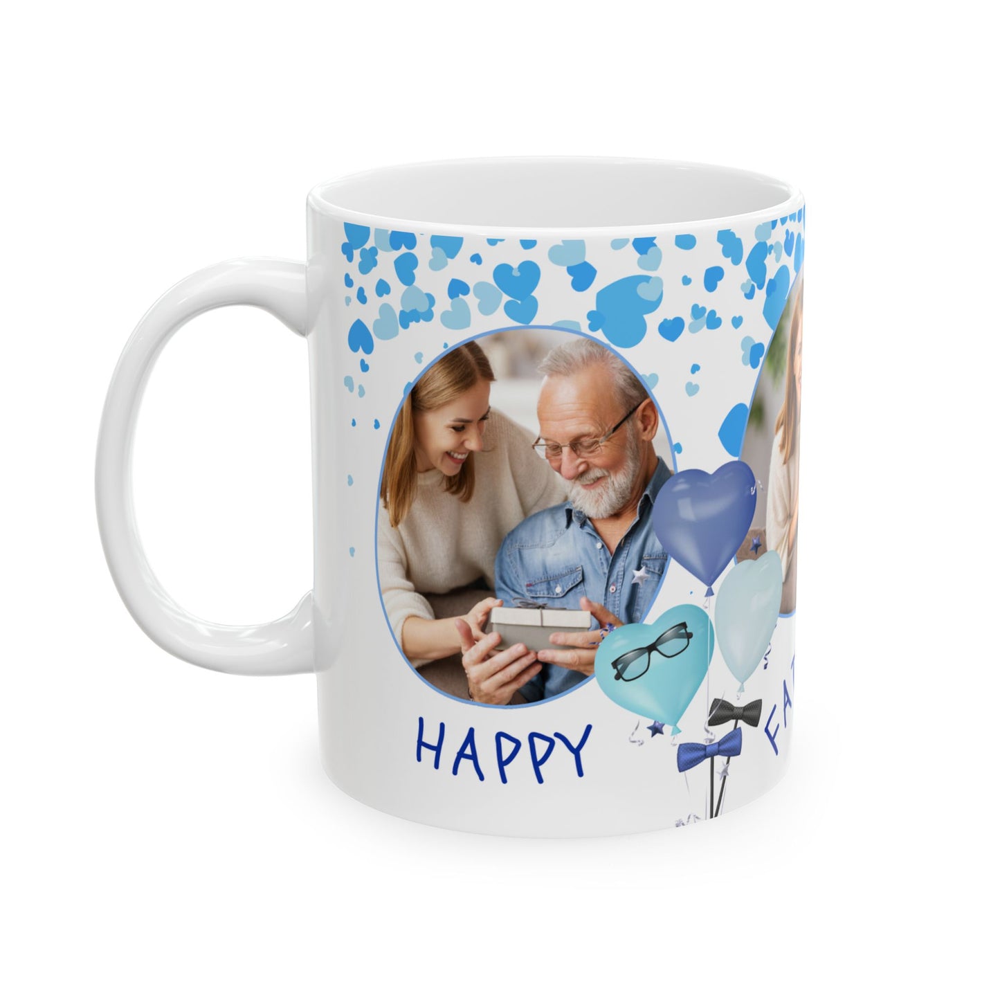 Personalized Father's Day Ceramic Mug, Custom Photo Mug, Gift for Dad, 11oz 15oz, Heartfelt Coffee Cup, Family Memory Keepsake - 14002