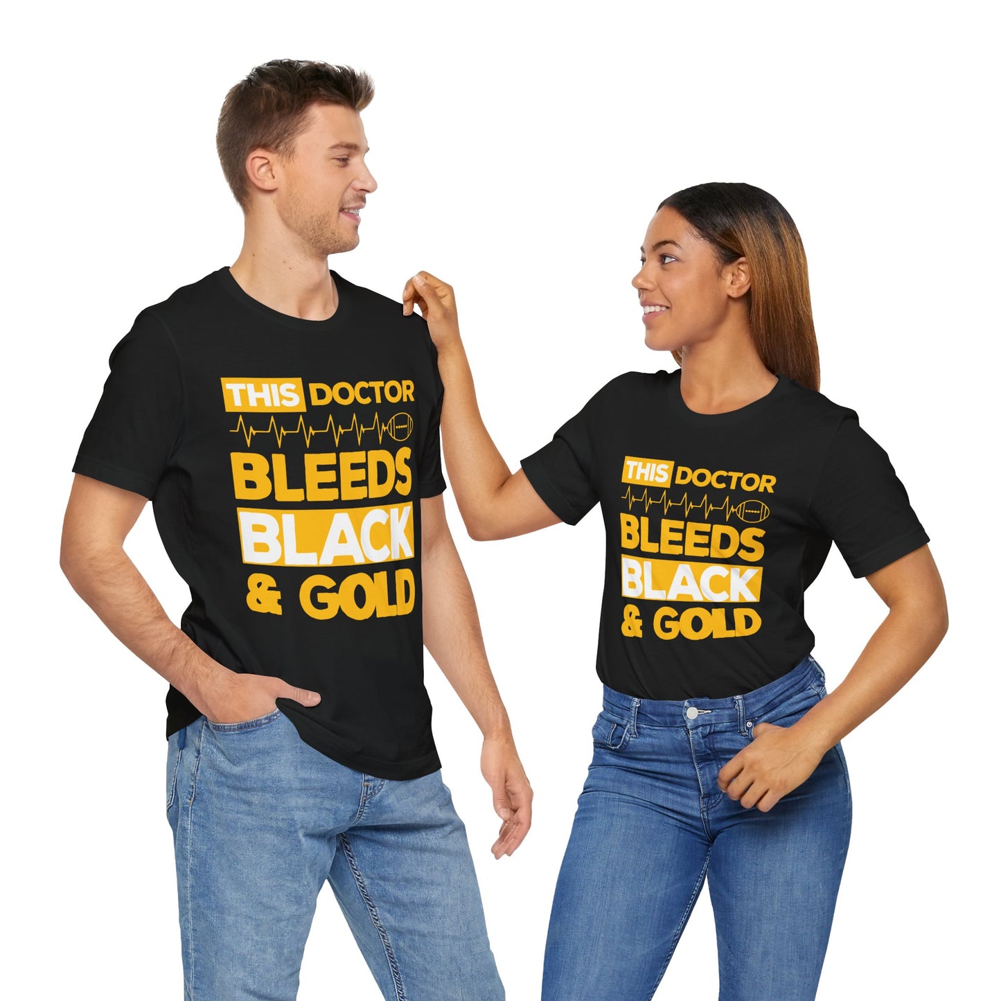 This Doctor Bleeds Black & Gold - Unisex Jersey Short Sleeve Tee - 13793