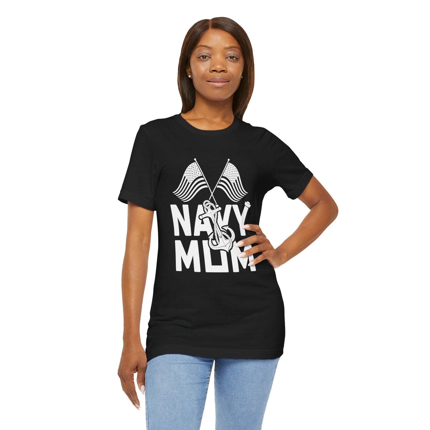 Navy Mom - Unisex Jersey Short Sleeve Tee