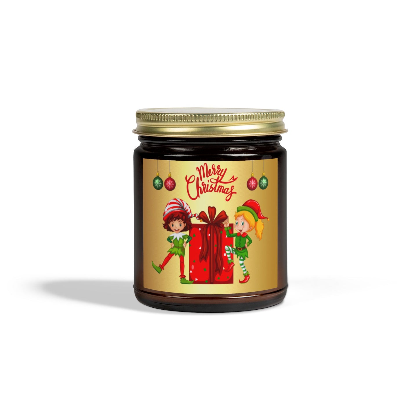 Merry Christmas - Scented Candles, Coconut Apricot Wax (4oz, 9oz)