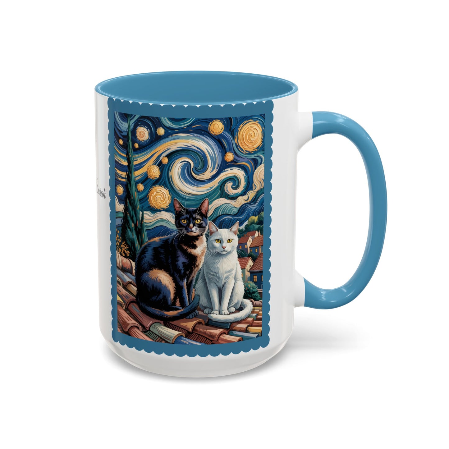 Van Gogh Inspired Cat Art Mug – Valentine’s Gift for Cat Lovers, 11oz / 15oz Coffee Mug - 14763
