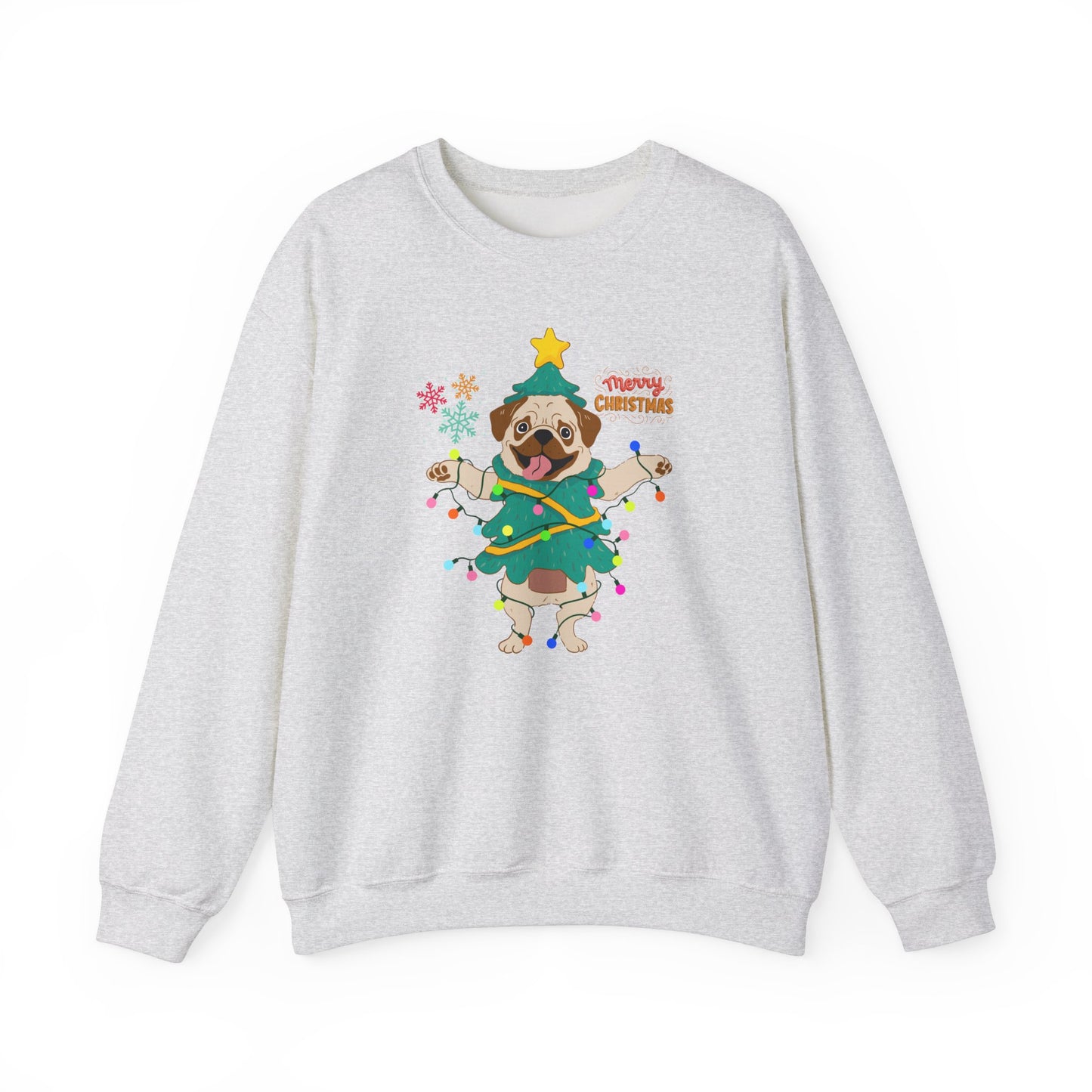 Pug, Merry Christmas - Unisex Heavy Blend™ Crewneck Sweatshirt - 10307