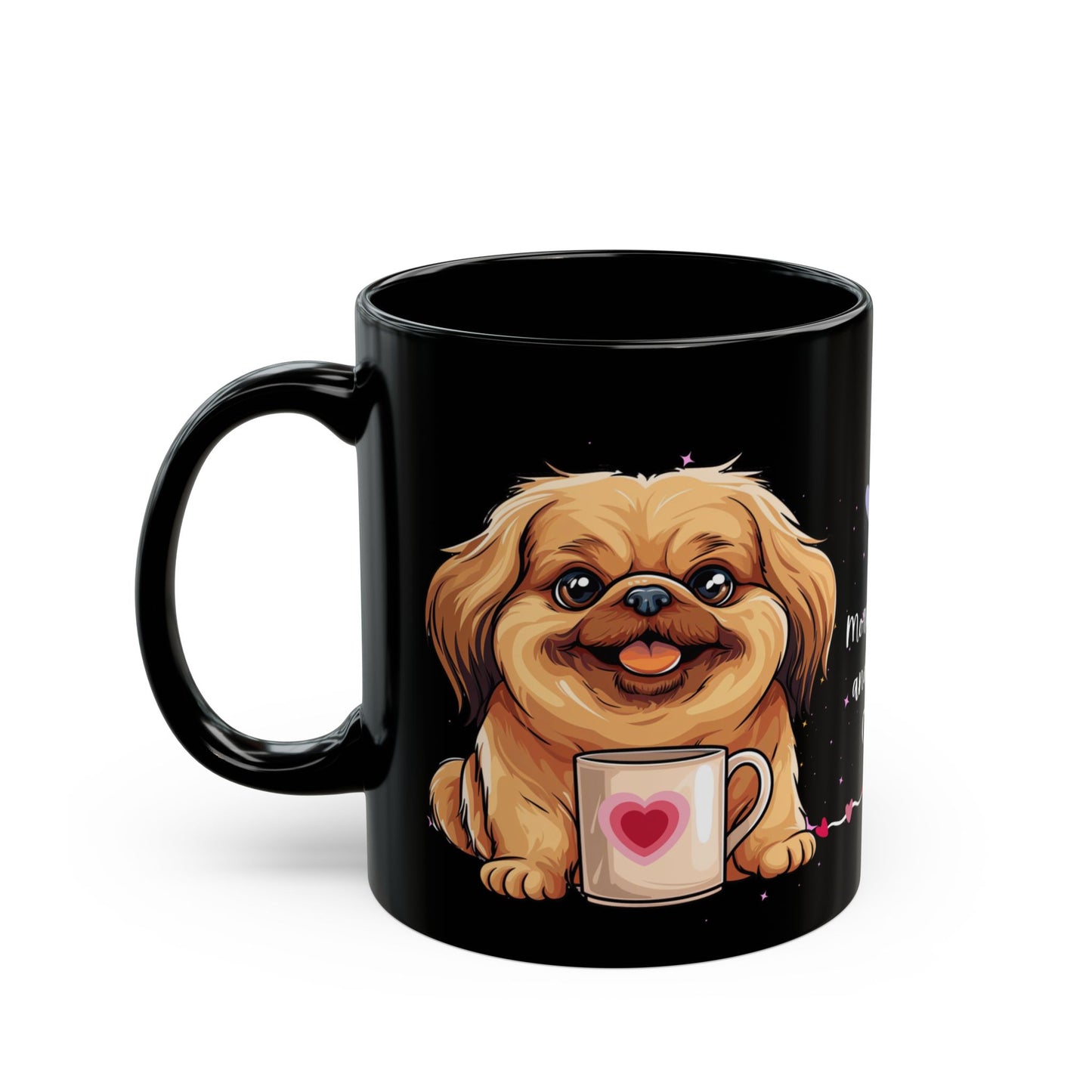 Morning Brews and Pekingese Cuddles - Black Mug (11oz, 15oz) - 10659