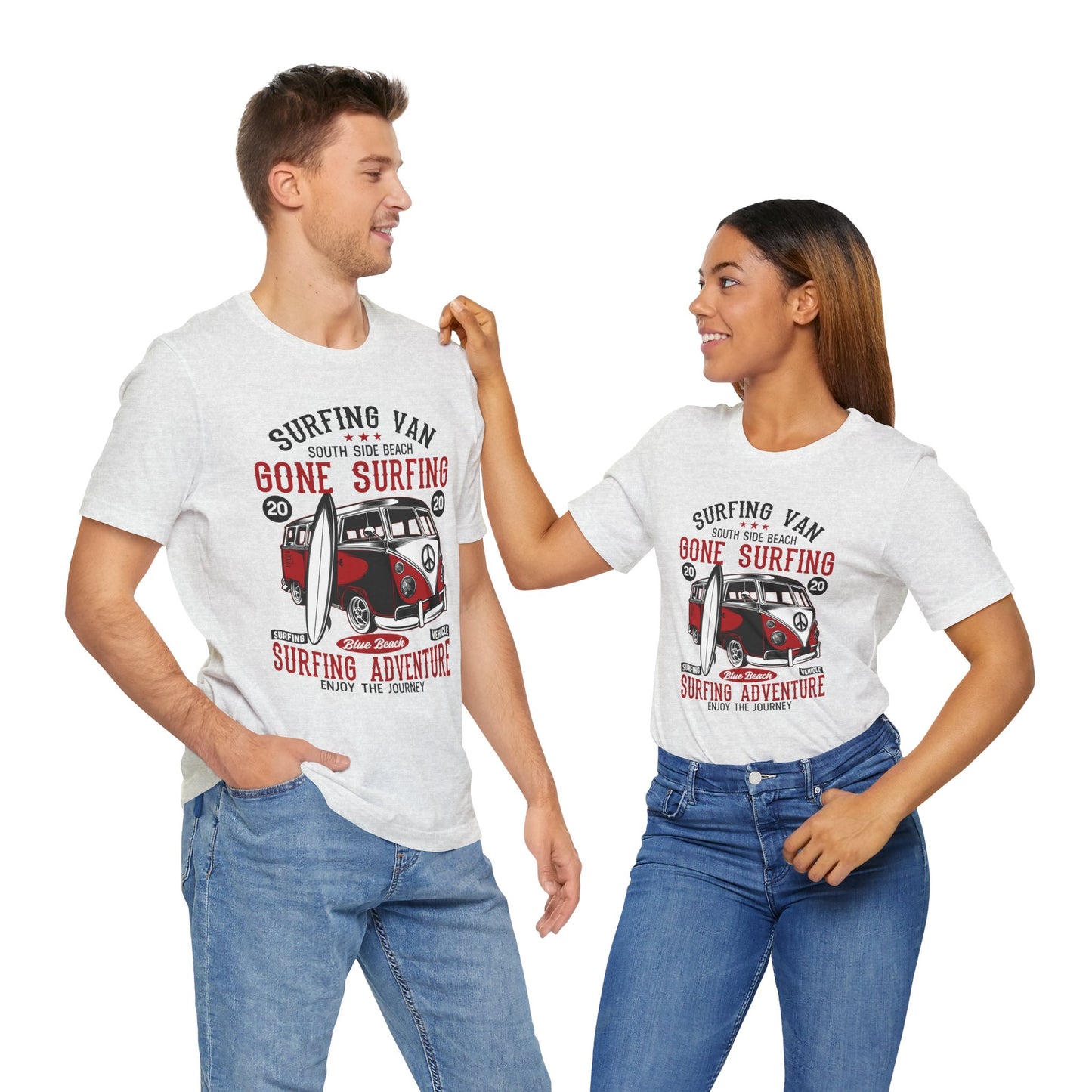 Surfing Van, Surfing Adventure - Unisex Jersey Short Sleeve Tee - 12613