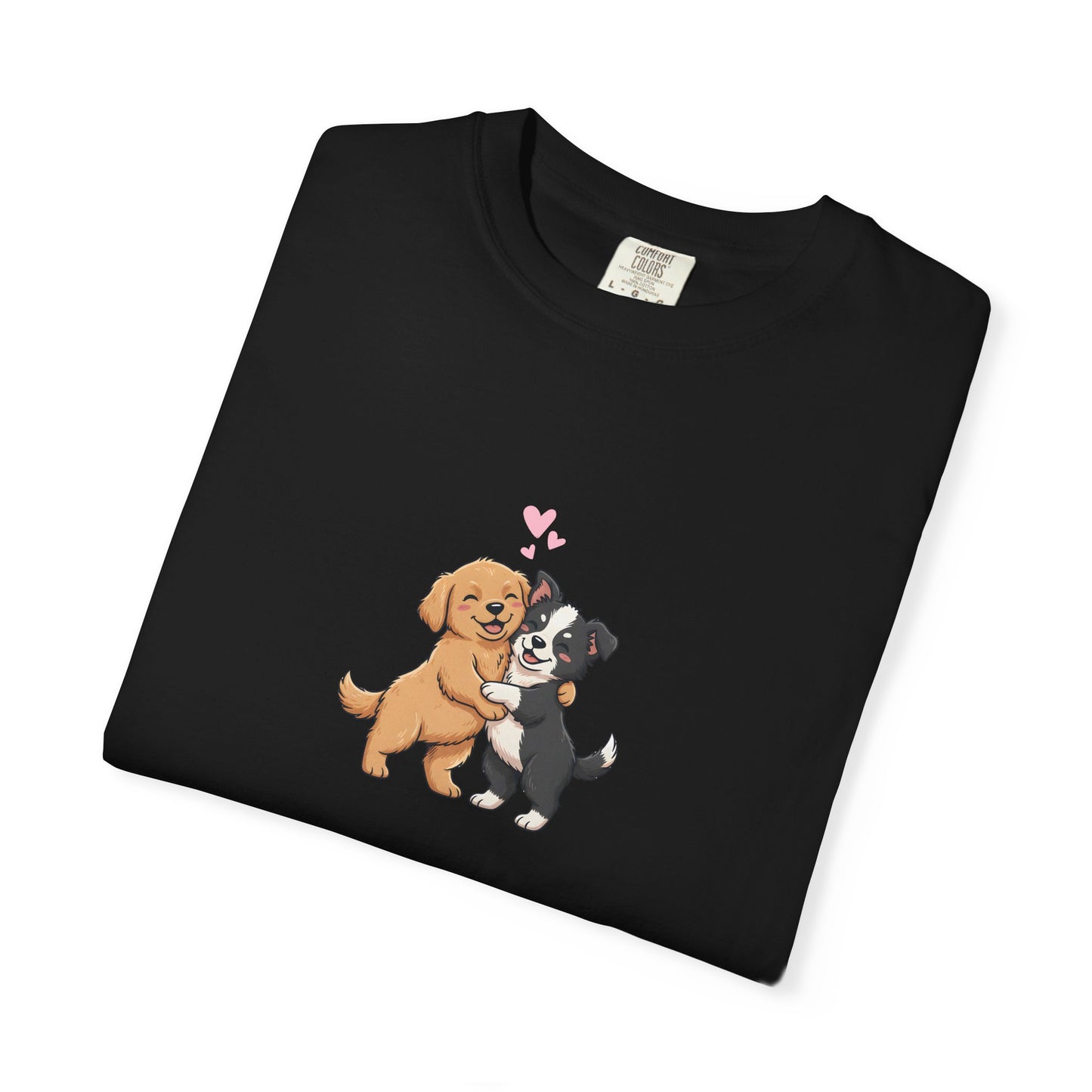 Cute Dogs Valentine Graphic T-Shirt — Custom Placement & Size | Couple Gift - 14756