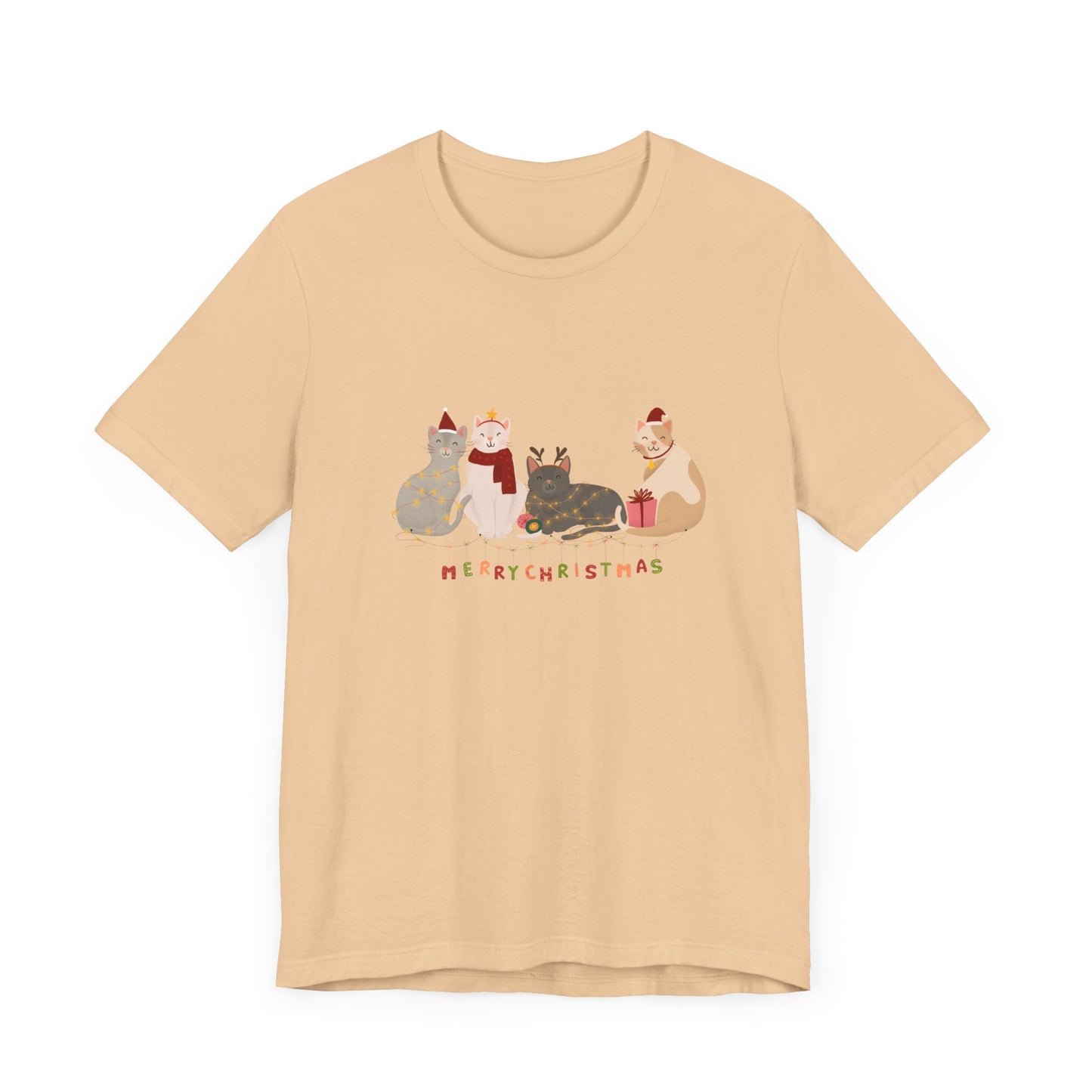 Cats, Merry Christmas - Unisex Jersey Short Sleeve Tee - 10283