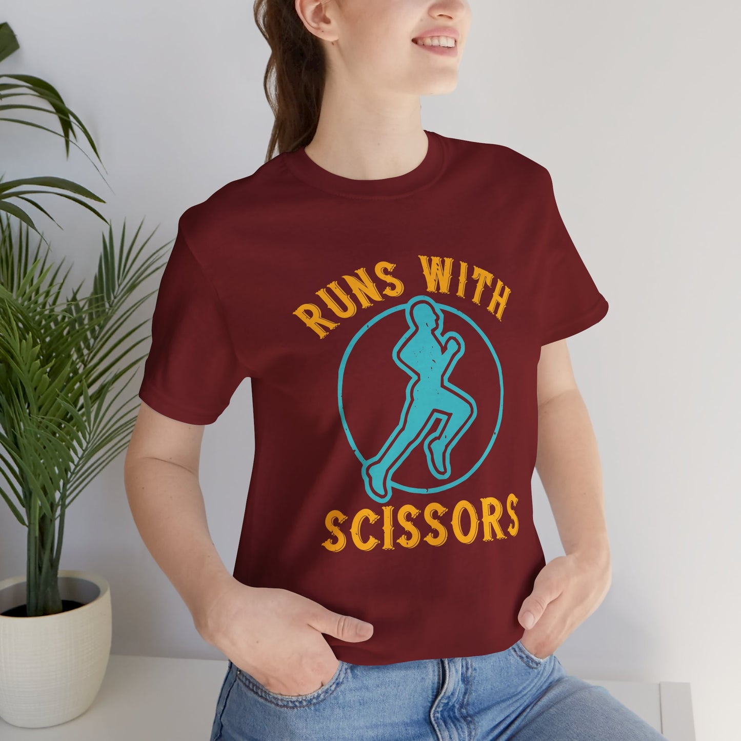 Run With Scissors - Unisex Jersey Short Sleeve Tee