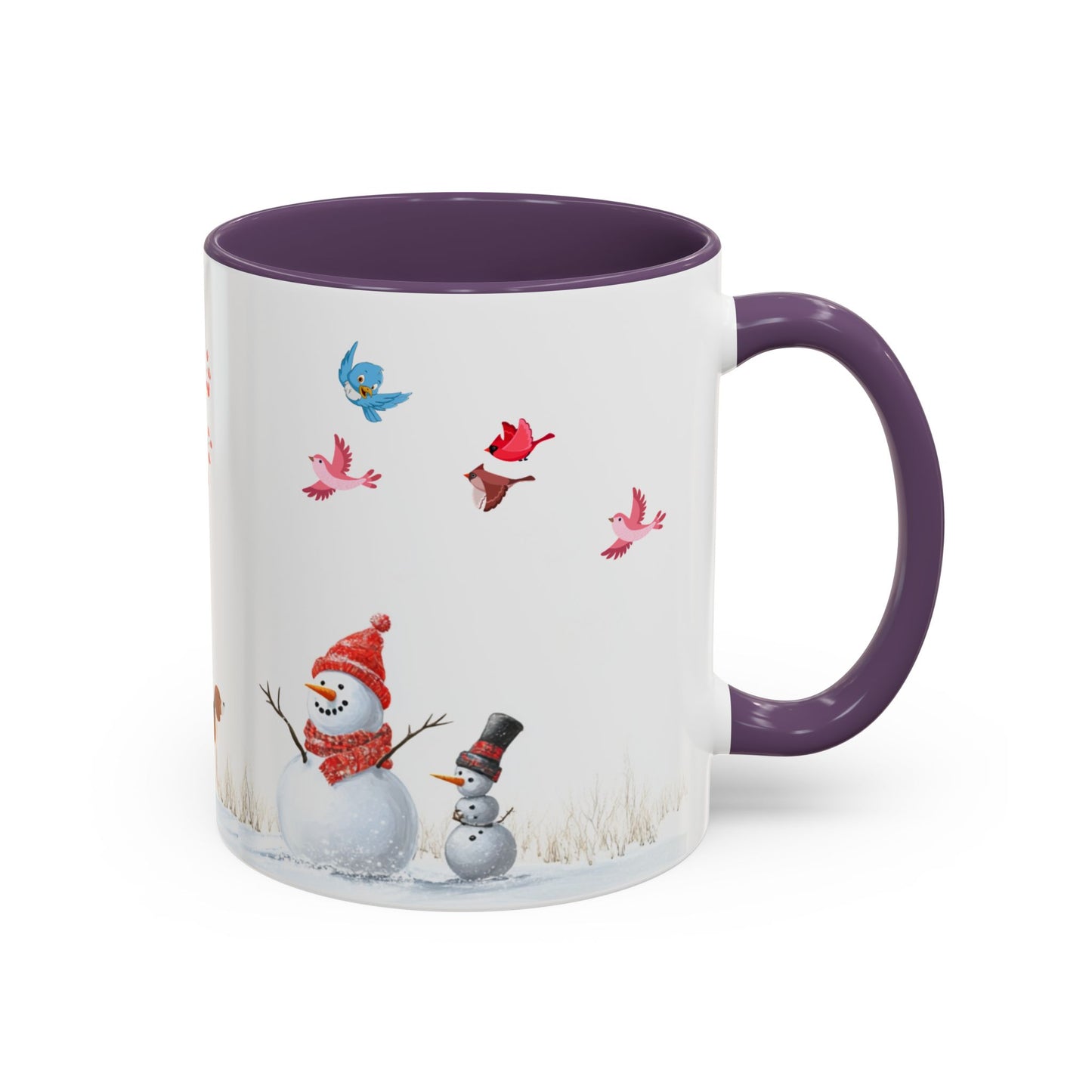 Winter Tree, Snowman & Puppy - Accent Coffee Mug (11, 15oz) - 10406