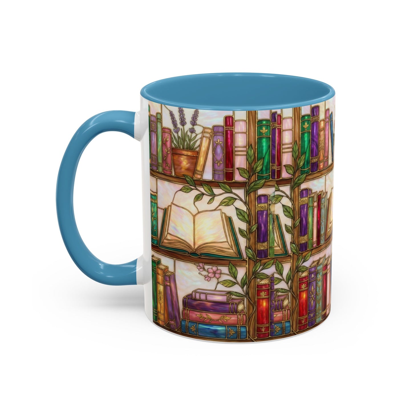 Bookish Accent Coffee Mug — Stained Glass Design (11/15 oz) - 14528