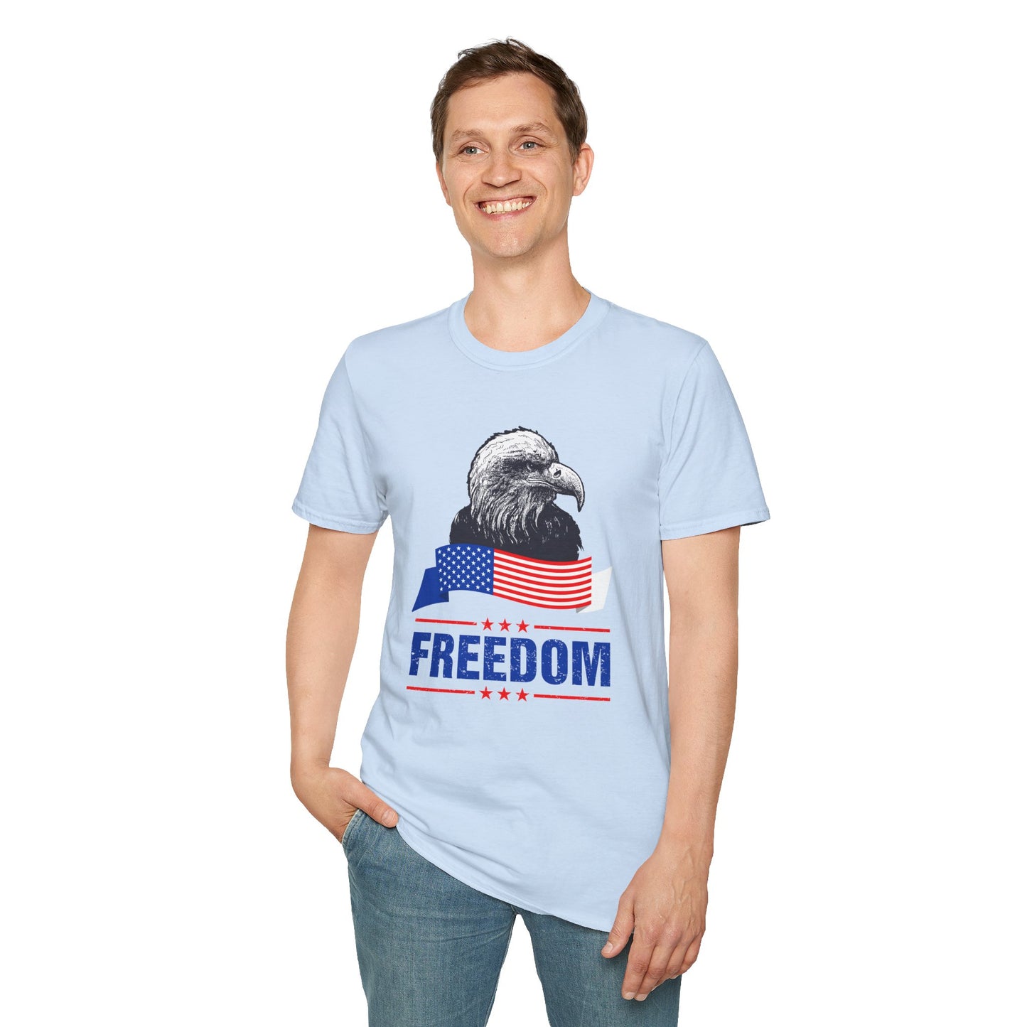 Eagle Freedom T-Shirt - Patriotic Tee for Independence Day, Memorial Day, Veteran's Day, Casual Wear, Gift for Freedom Lovers - 13738